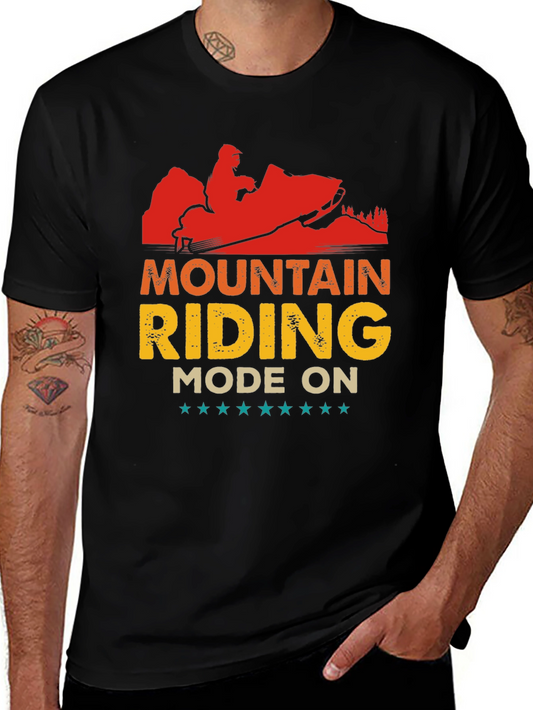 Mountain Riding Mode On Black T-Shirt