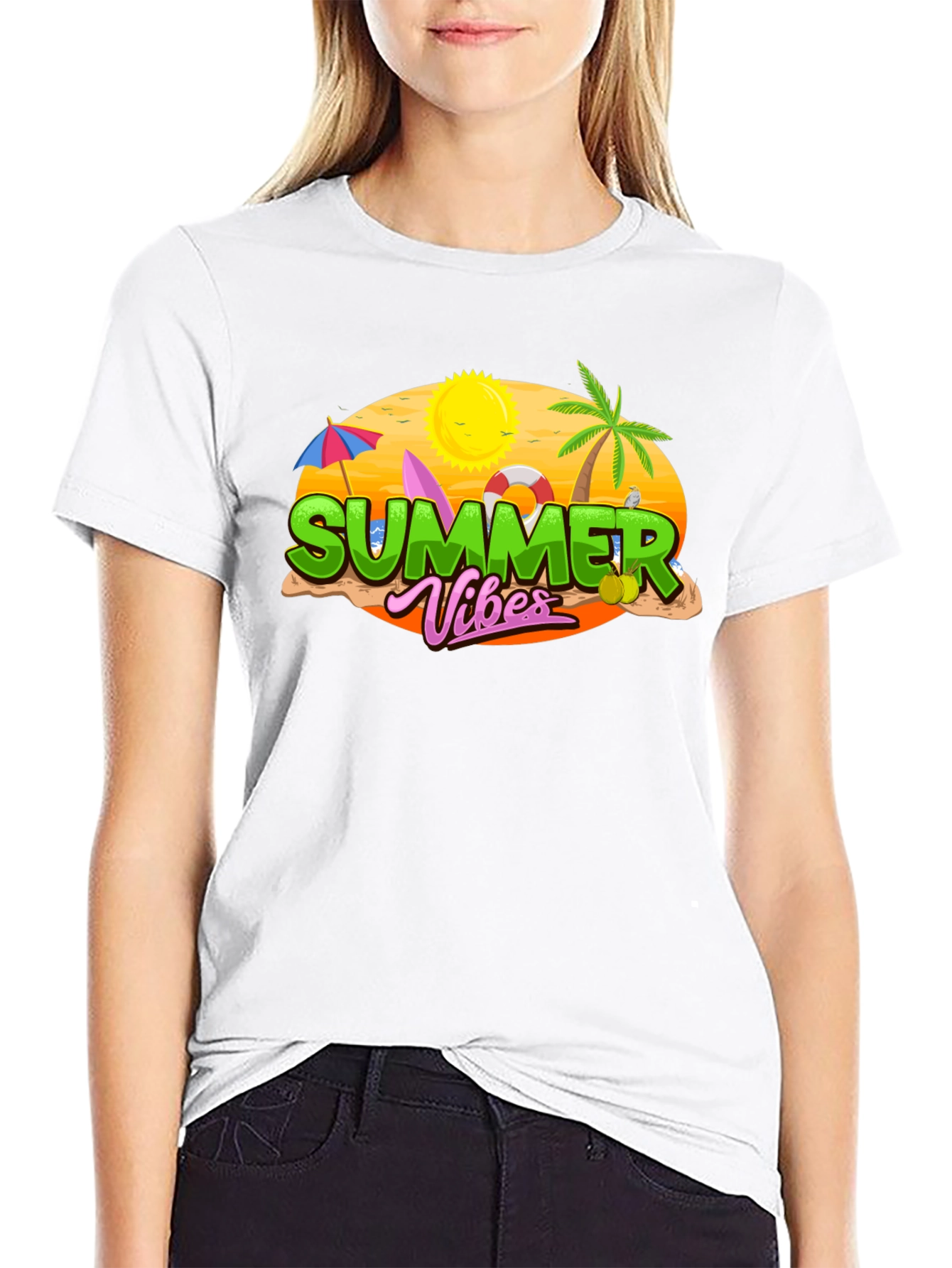 Camiseta Negra Summer Vibes para Hombre