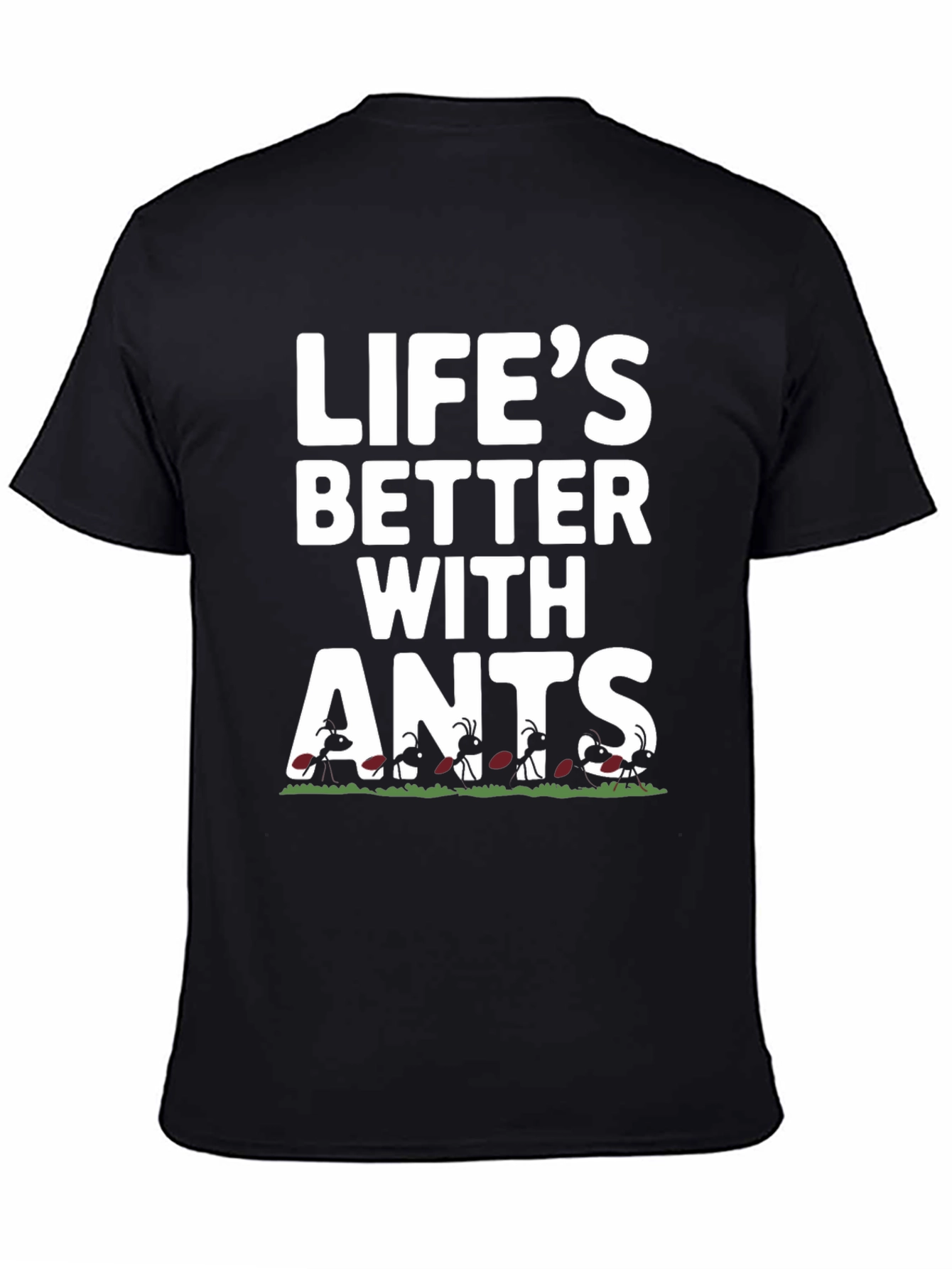 Camiseta Negra Divertida Lifes Better With Ants