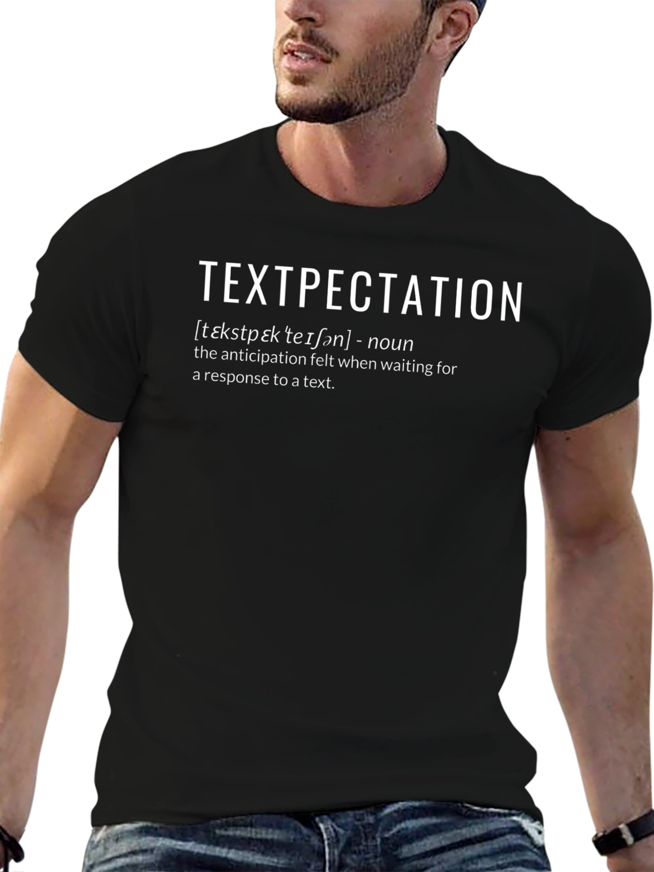 Camiseta Textpectation Humorística Negra