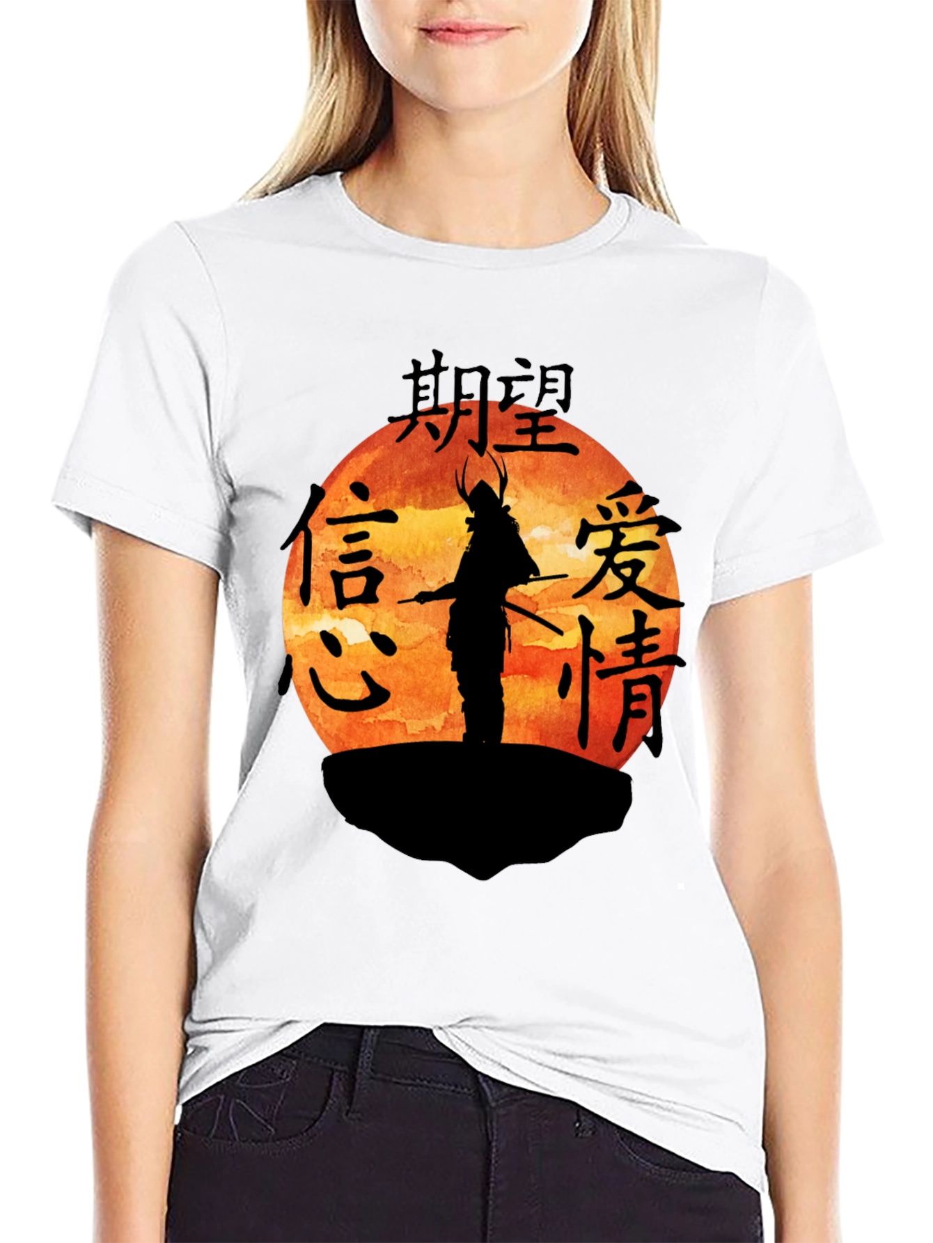 Camiseta Hombre Samurai Atardecer Japonés
