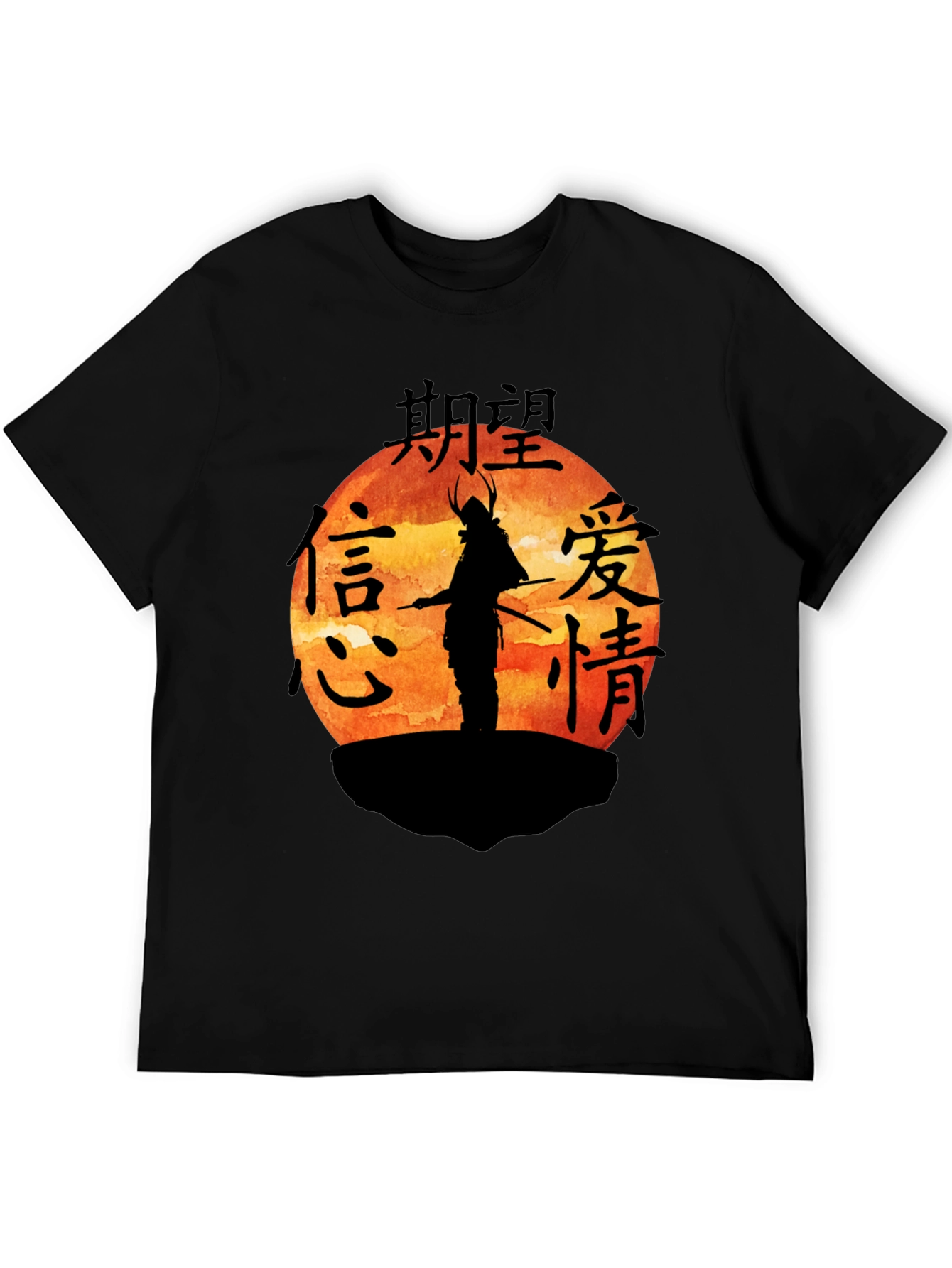 Camiseta Hombre Samurai Atardecer Japonés