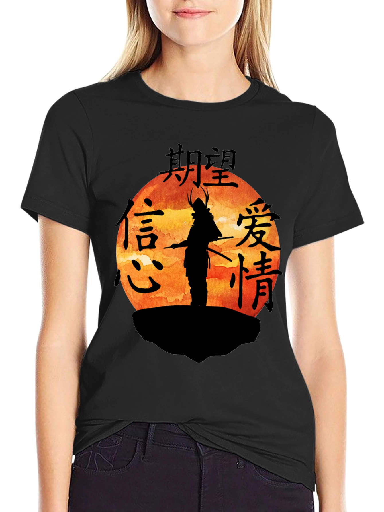 Camiseta Hombre Samurai Atardecer Japonés