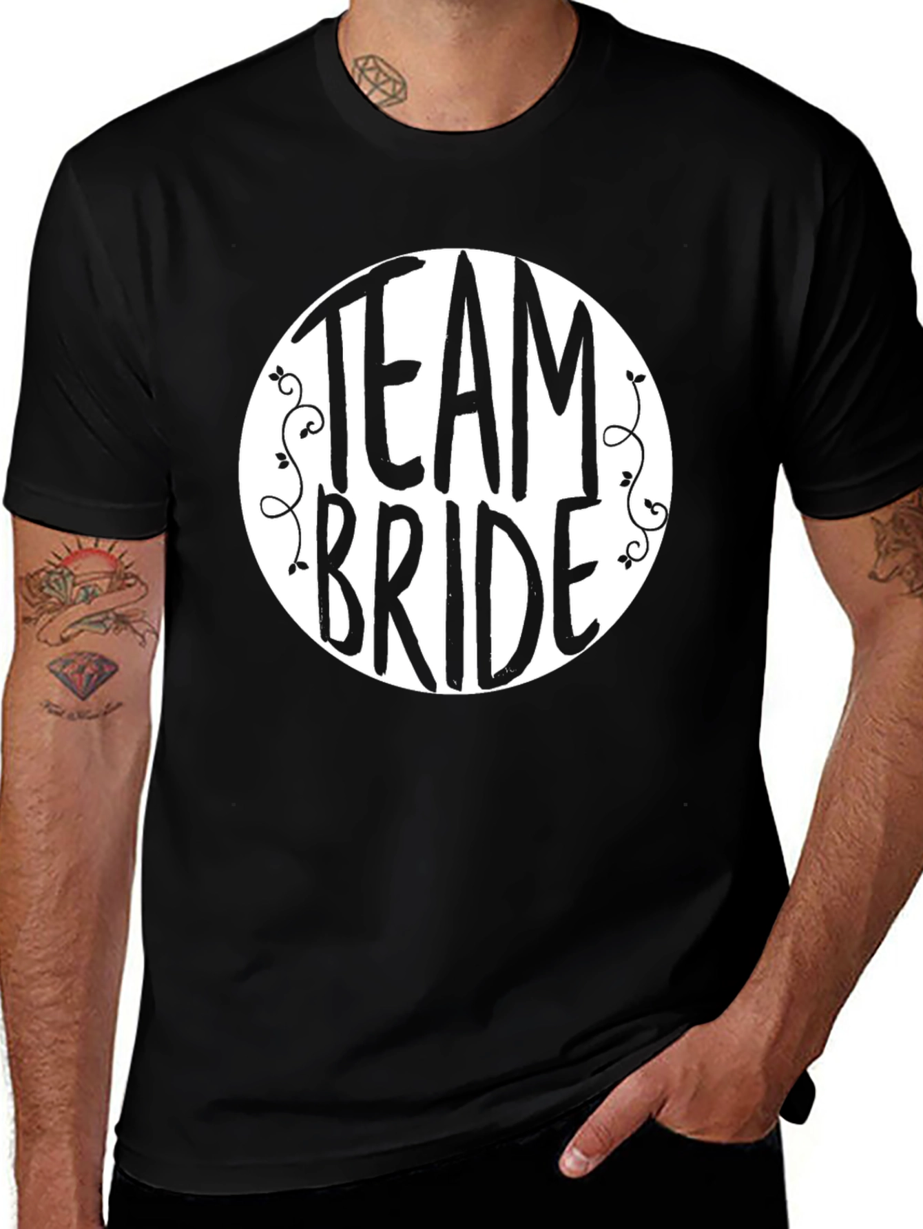 Camiseta Team Bride Negra para Despedida de Soltera