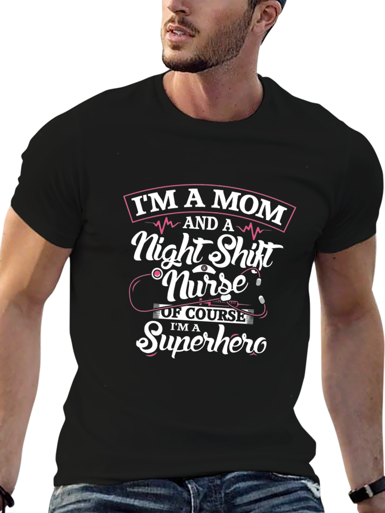 Camiseta Mamá Enfermera de Noche Superheroína