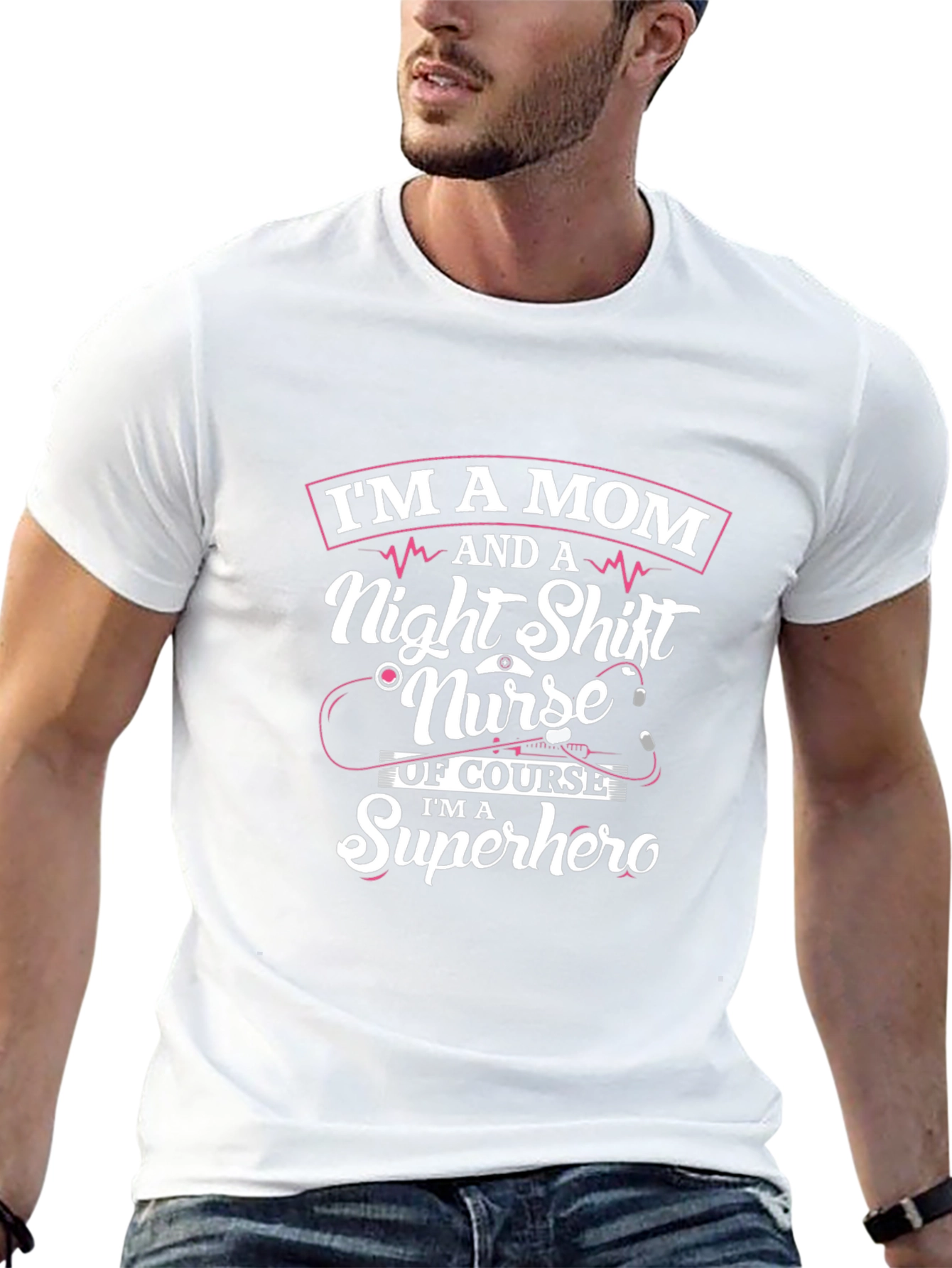 Camiseta Mamá Enfermera de Noche Superheroína