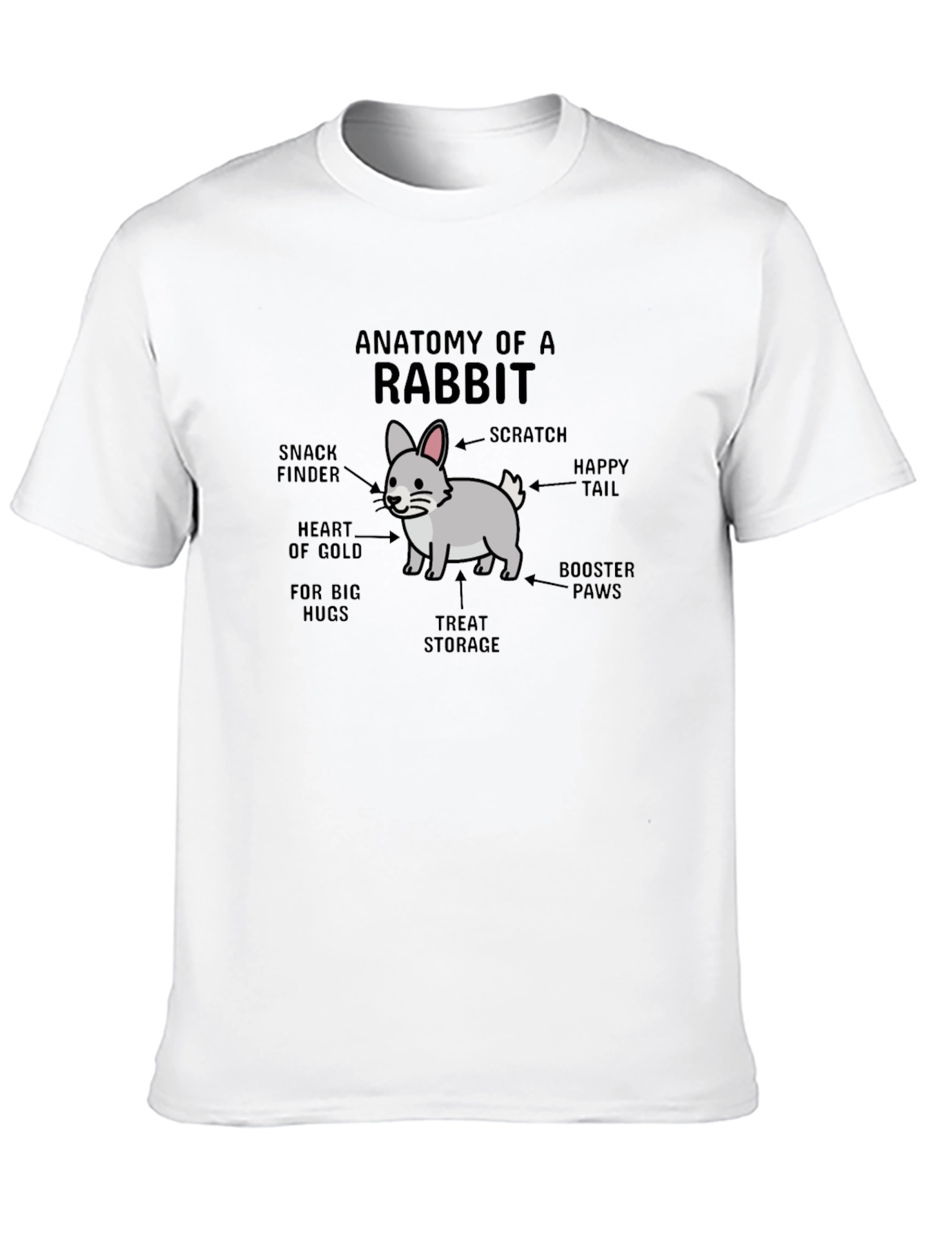 Camiseta Negra Anatomía de un Conejo