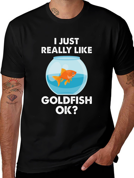 Camiseta Negra Me Gustan los Peces Dorados