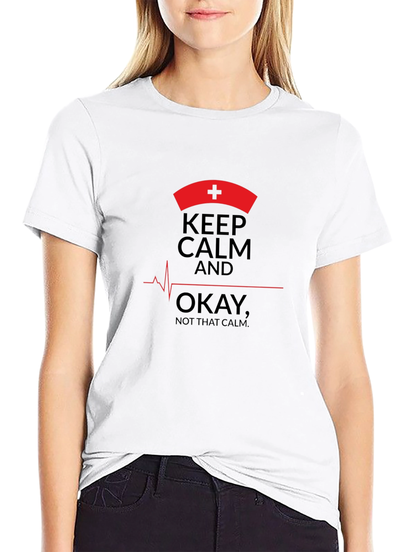 Camiseta Negra Estampada Keep Calm Not That Calm