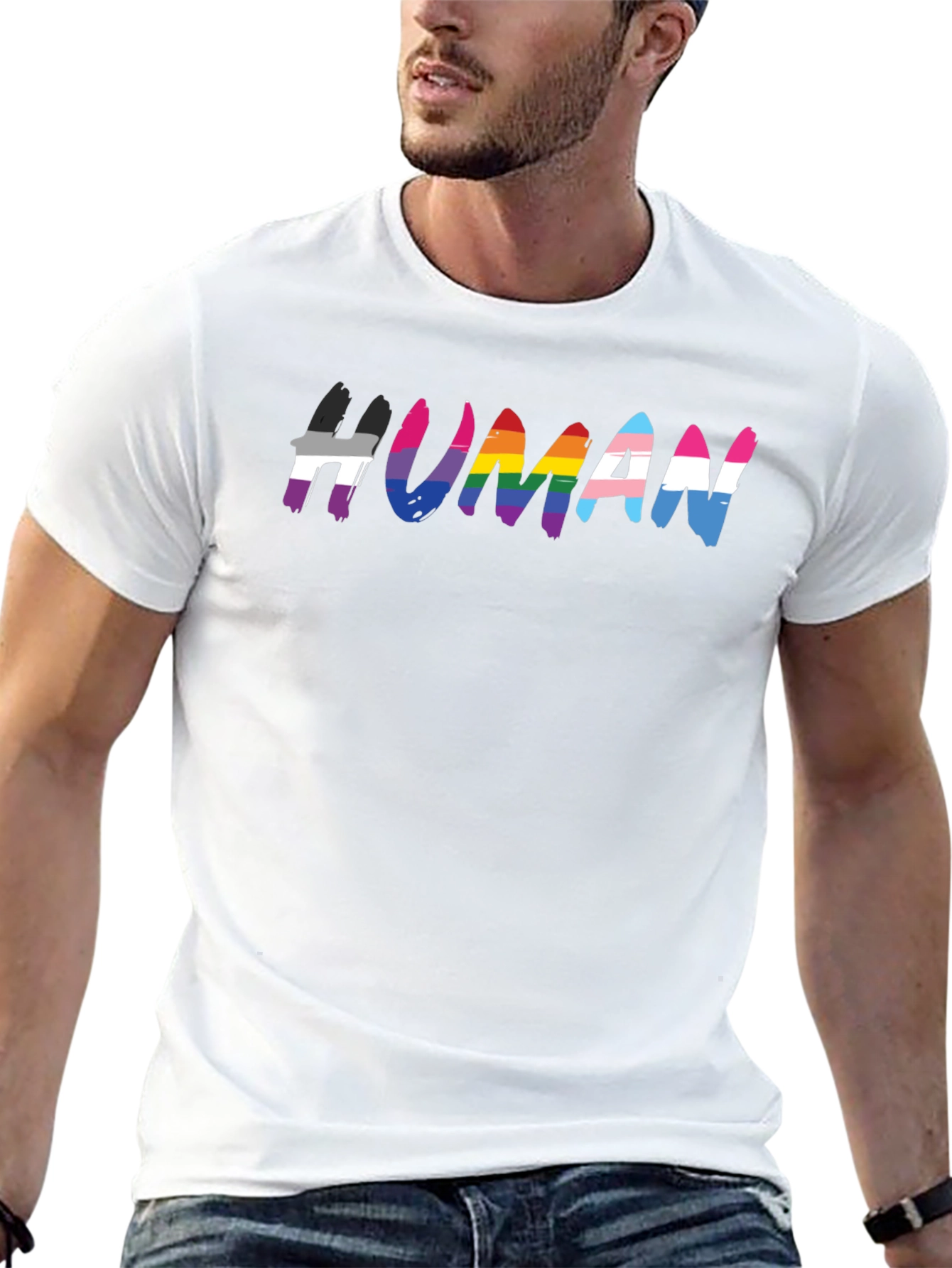 Camiseta Negra #HUMAN Orgullo LGBTQ+