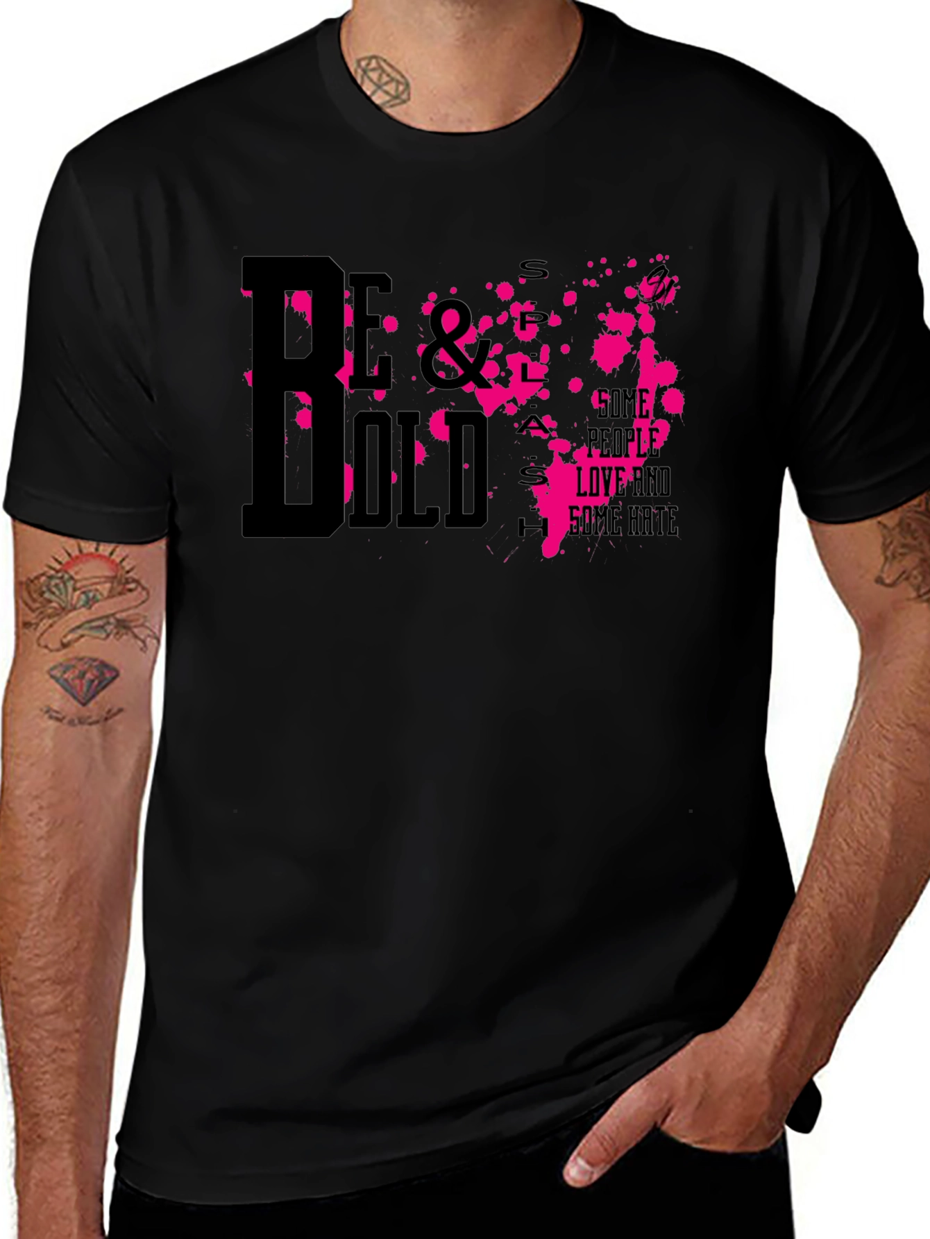 Camiseta Negra Estampada Be Bold