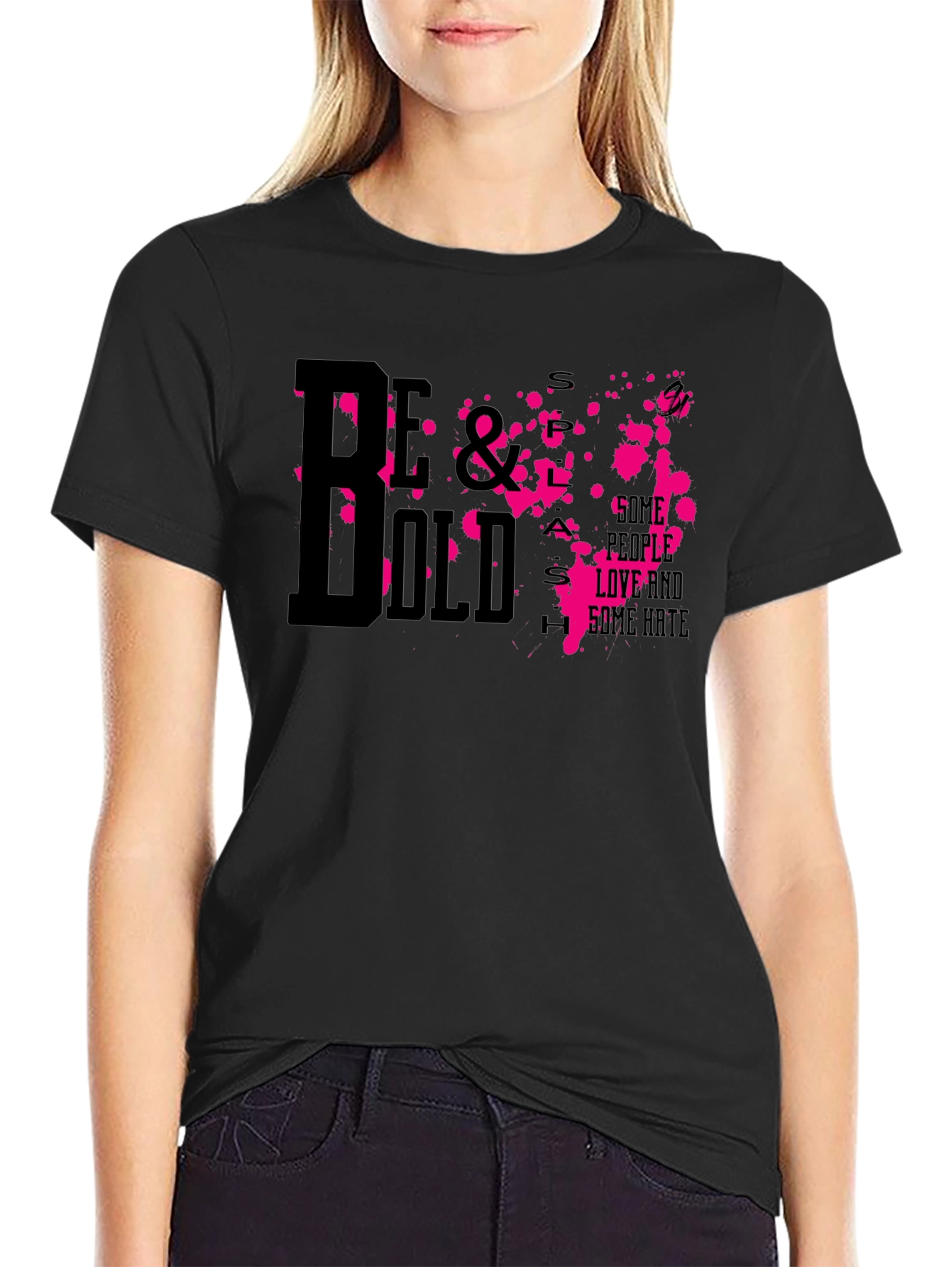 Camiseta Negra Estampada Be Bold