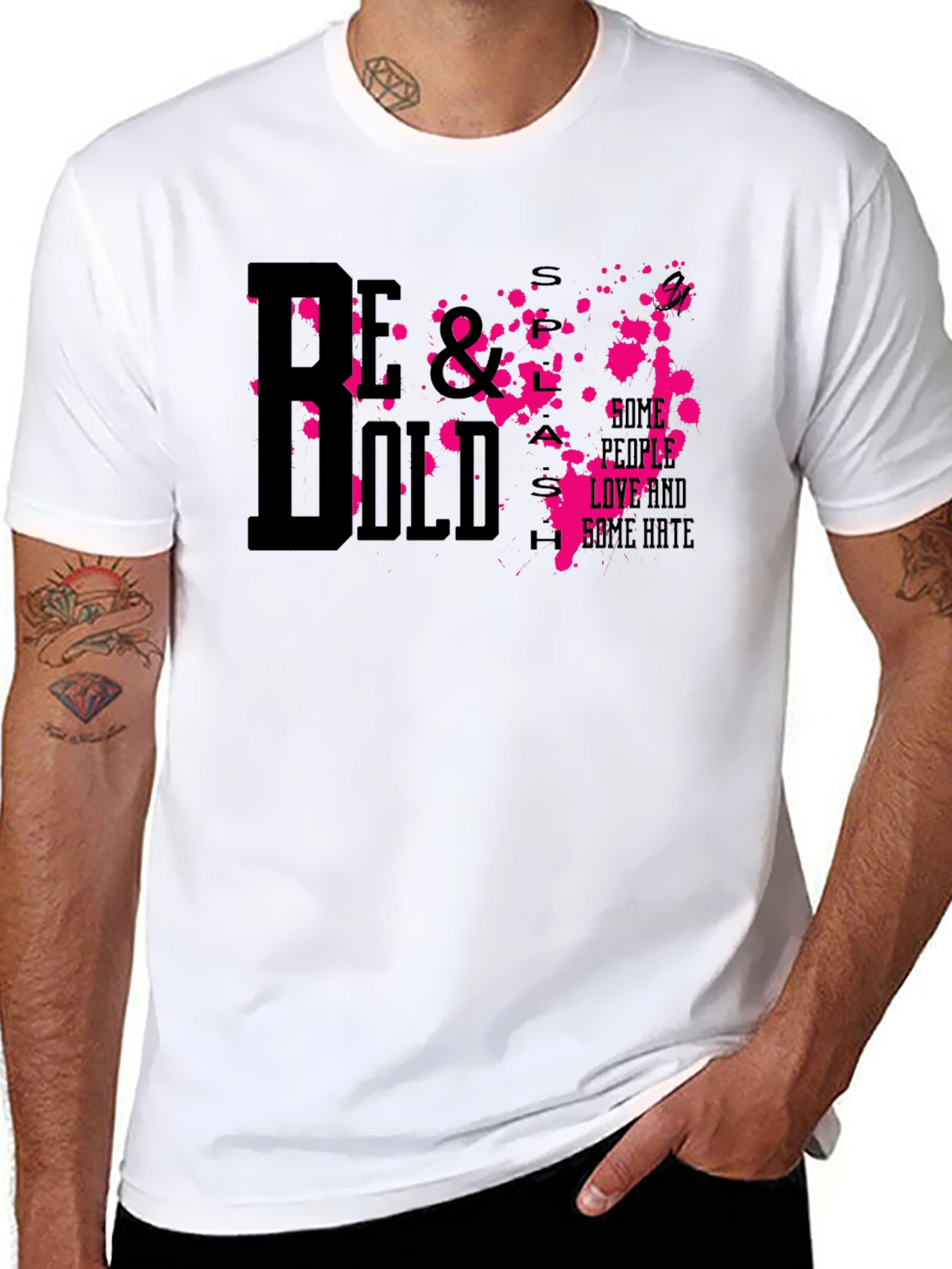 Camiseta Negra Estampada Be Bold