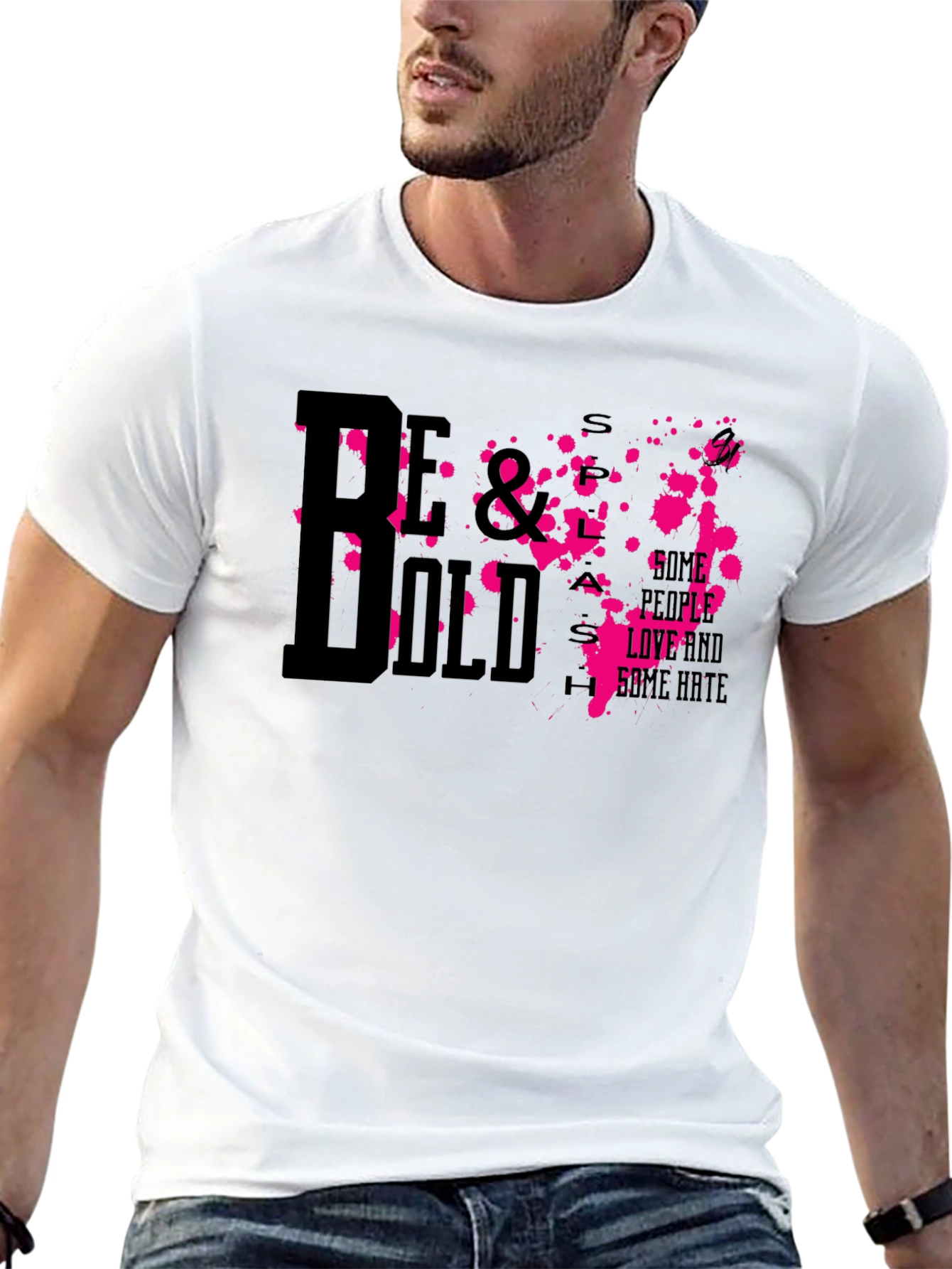 Camiseta Negra Estampada Be Bold
