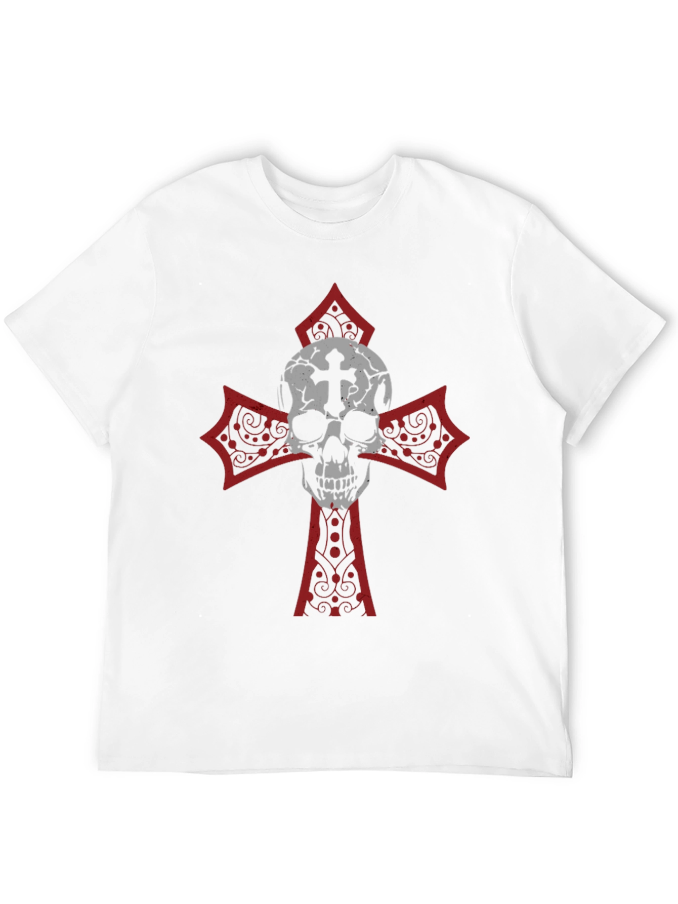 Camiseta Negra con Calavera y Cruz Gótica