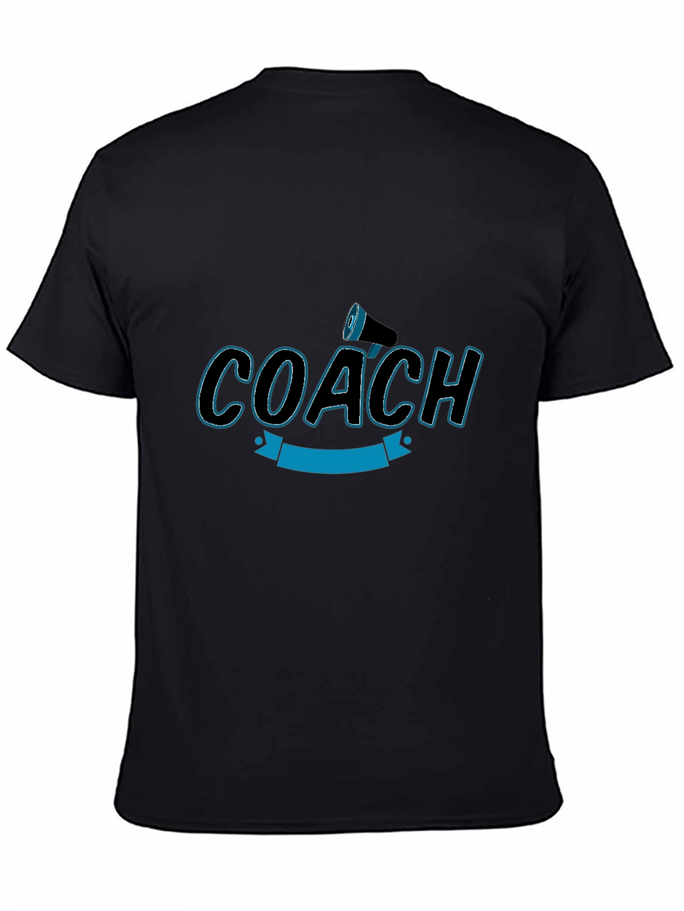 Camiseta Negra Coach con Megáfono - Diseño Deportivo