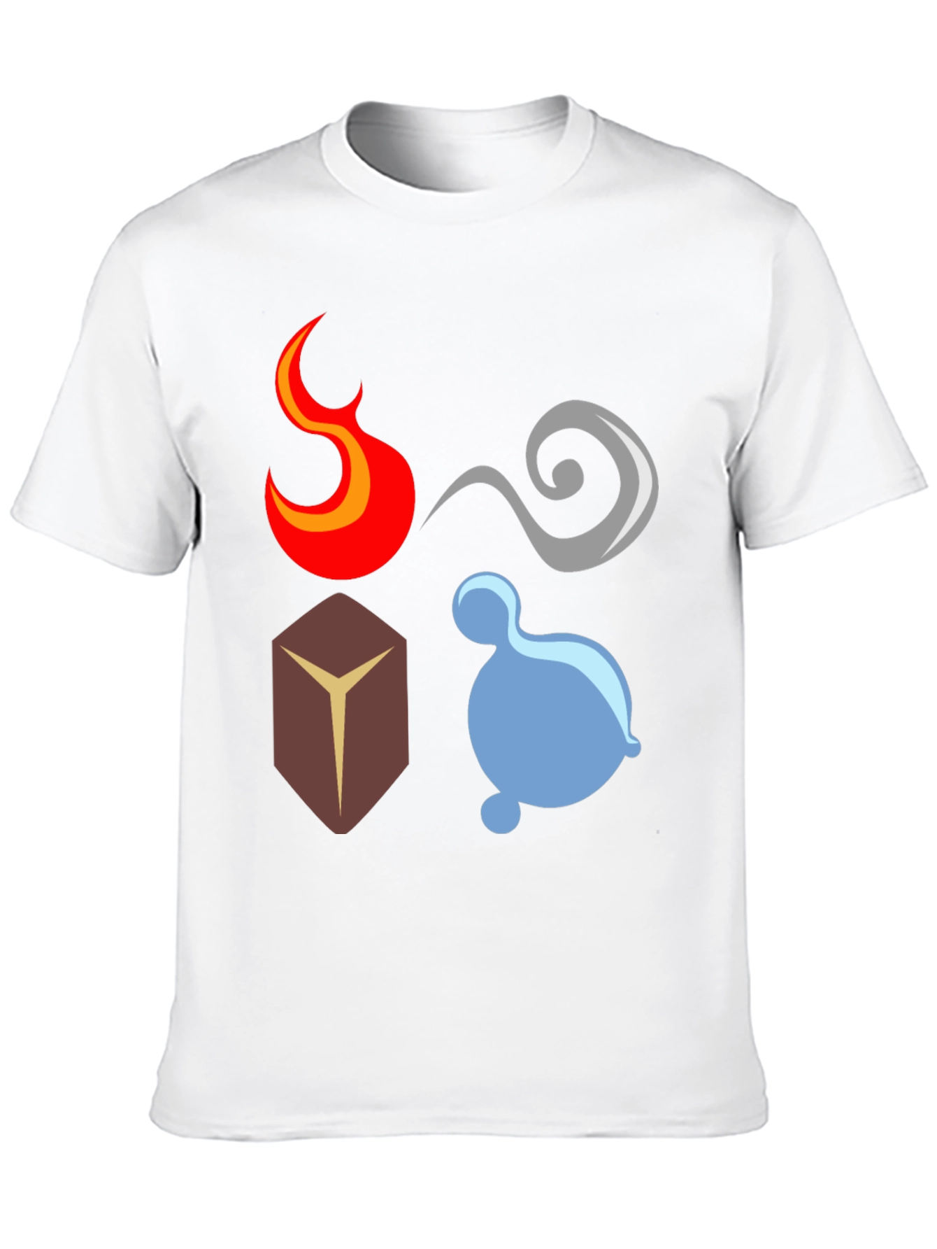 Camiseta Elementos: Fuego Aire Tierra Agua - Diseño Único