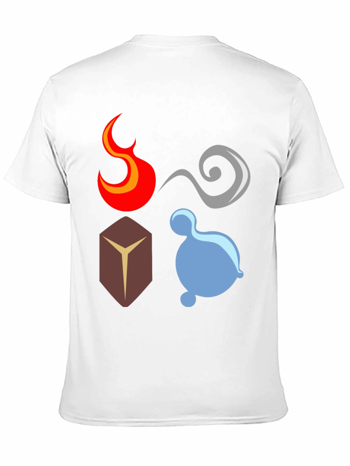Camiseta Elementos: Fuego Aire Tierra Agua - Diseño Único