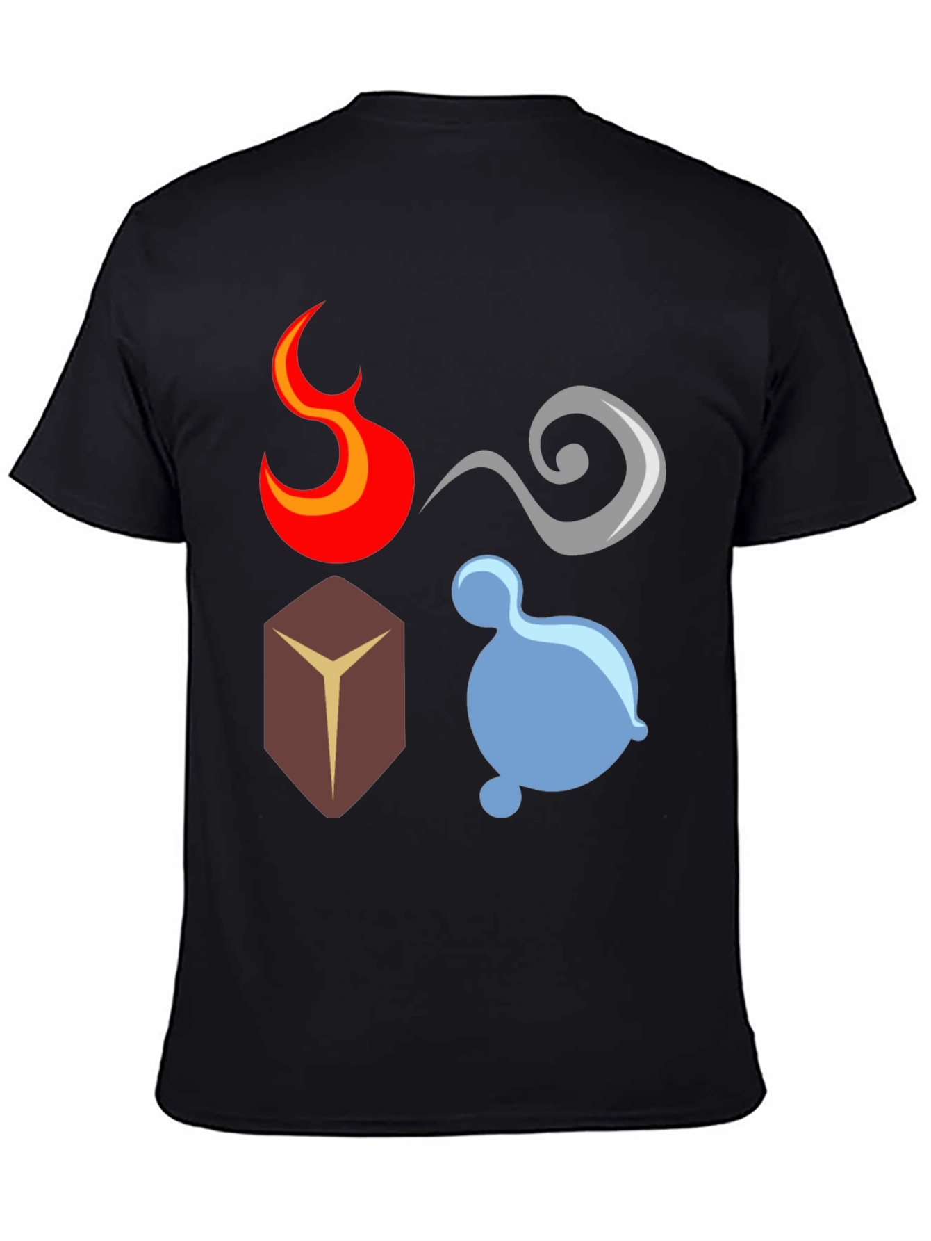 Camiseta Elementos: Fuego Aire Tierra Agua - Diseño Único
