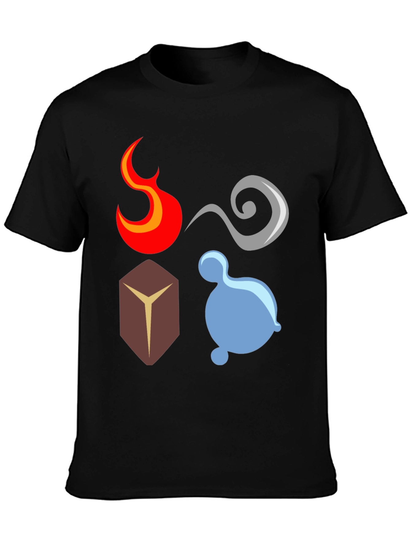 Camiseta Elementos: Fuego Aire Tierra Agua - Diseño Único