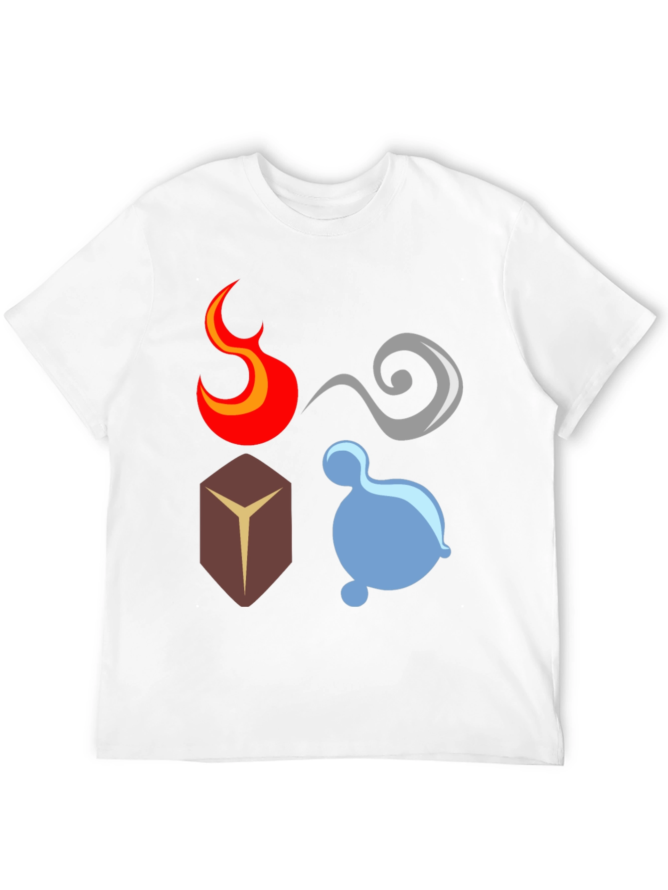 Camiseta Elementos: Fuego Aire Tierra Agua - Diseño Único