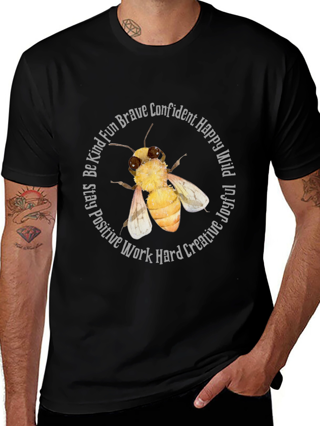 Camiseta Negra Abeja Motivacional