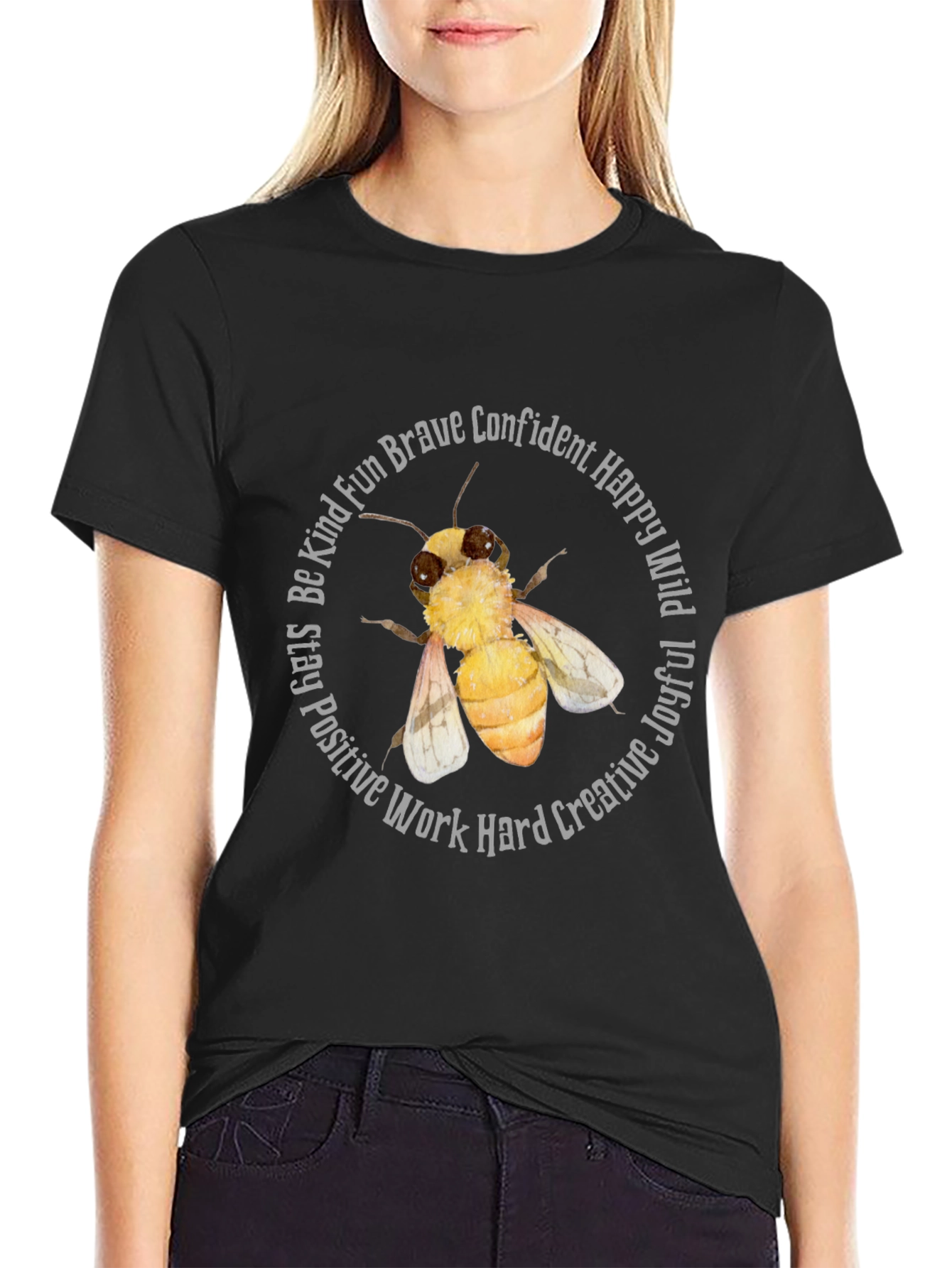 Camiseta Negra Abeja Motivacional