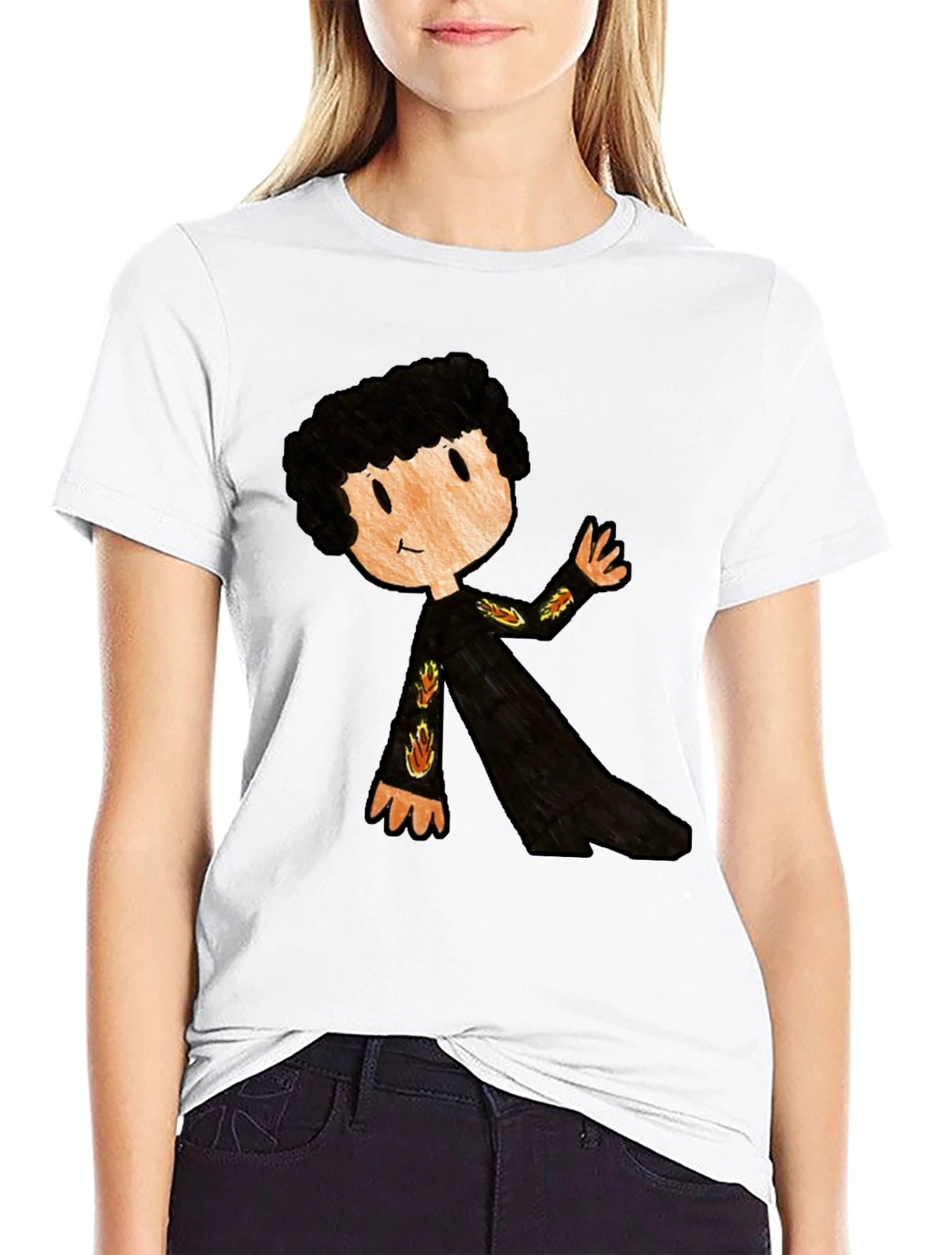 Camiseta Negra con Dibujo Infantil