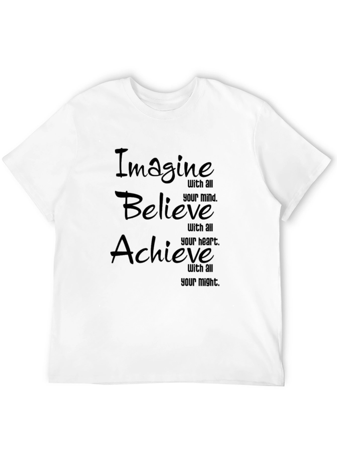 Camiseta Negra: Imagine Cree Logre
