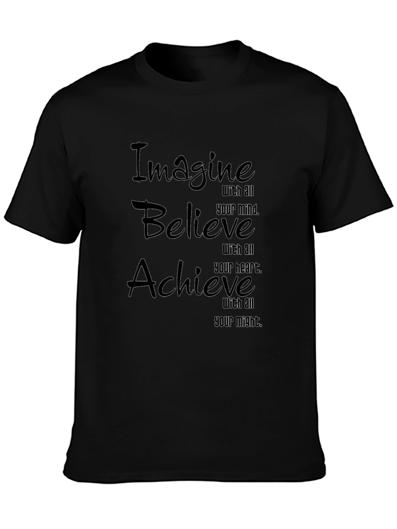 Camiseta Negra: Imagine Cree Logre