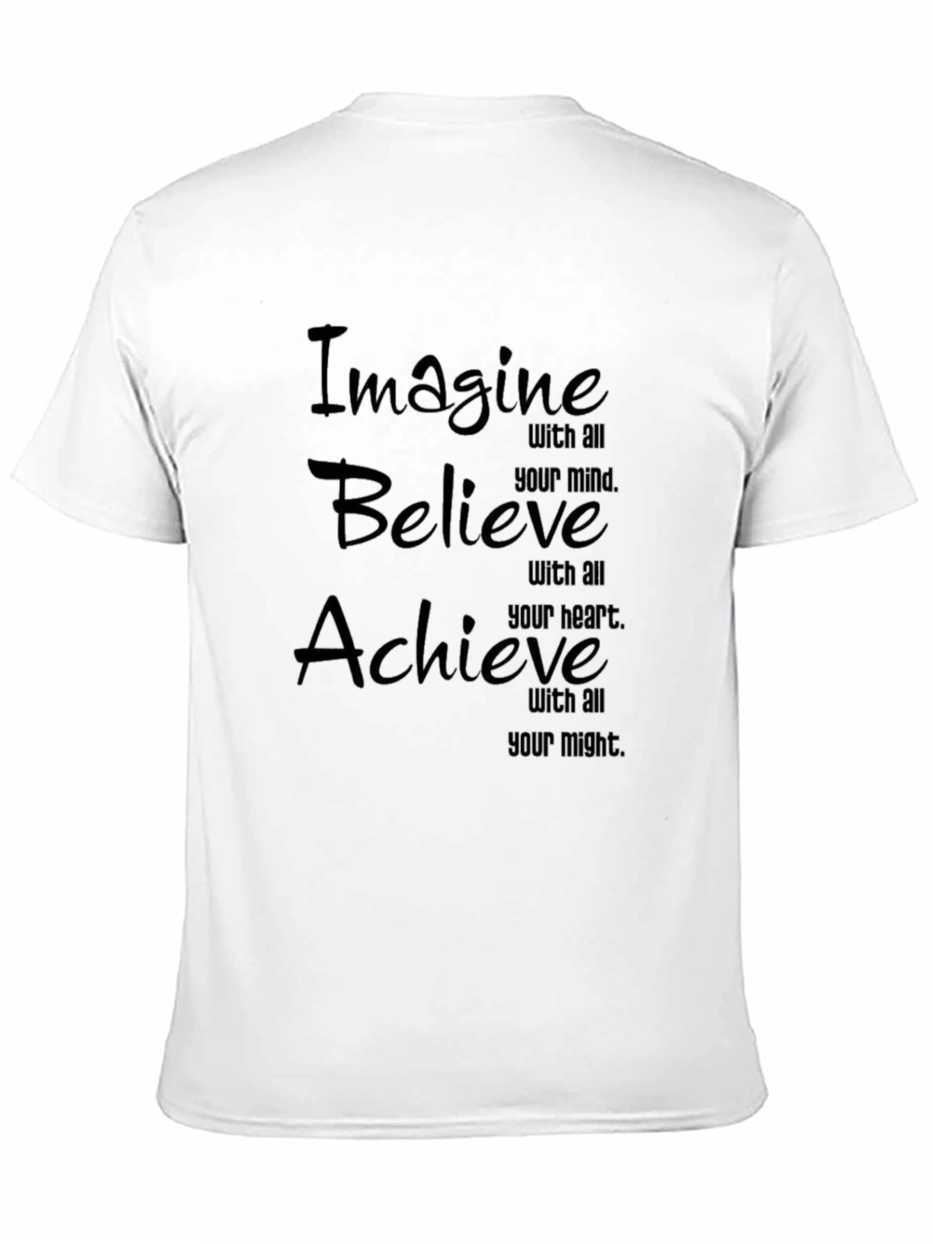Camiseta Negra: Imagine Cree Logre