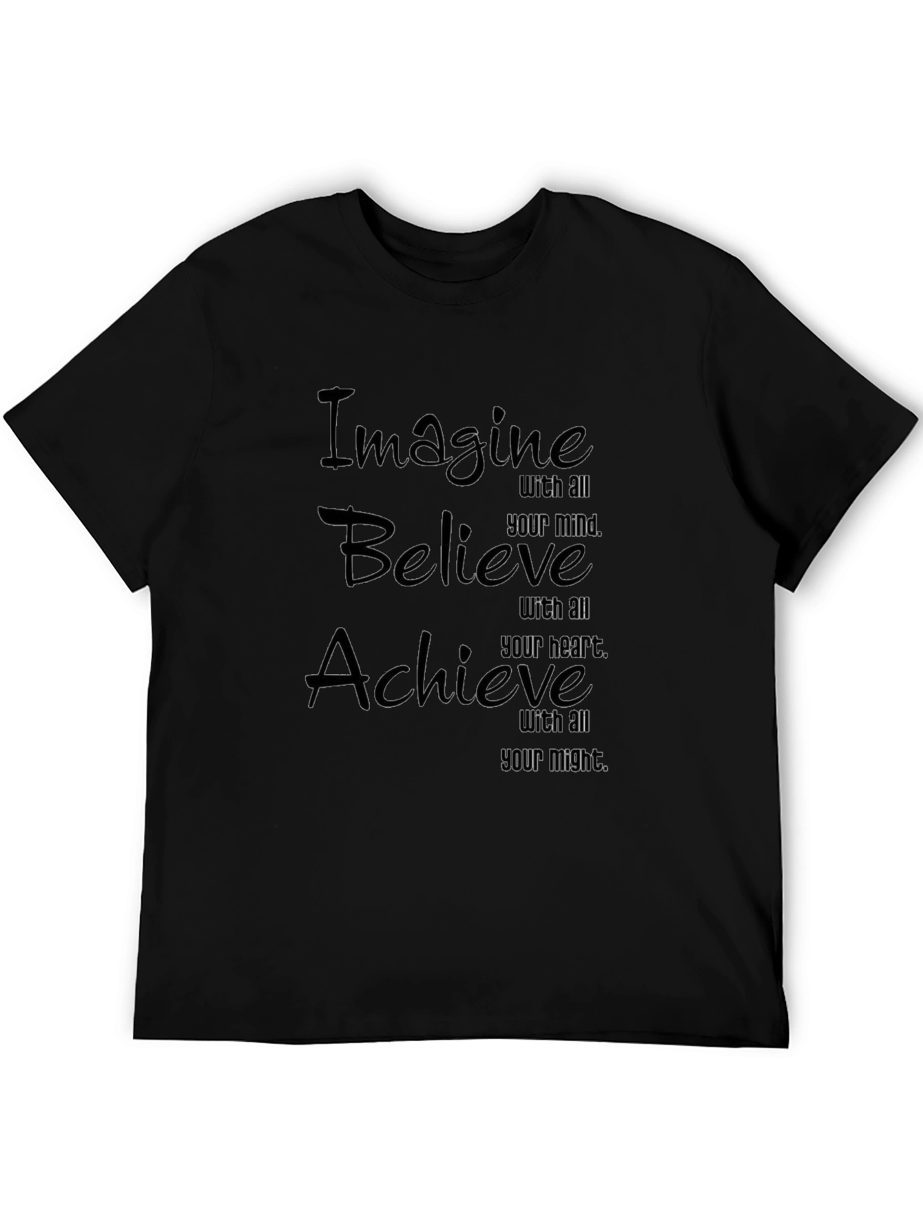 Camiseta Negra: Imagine Cree Logre