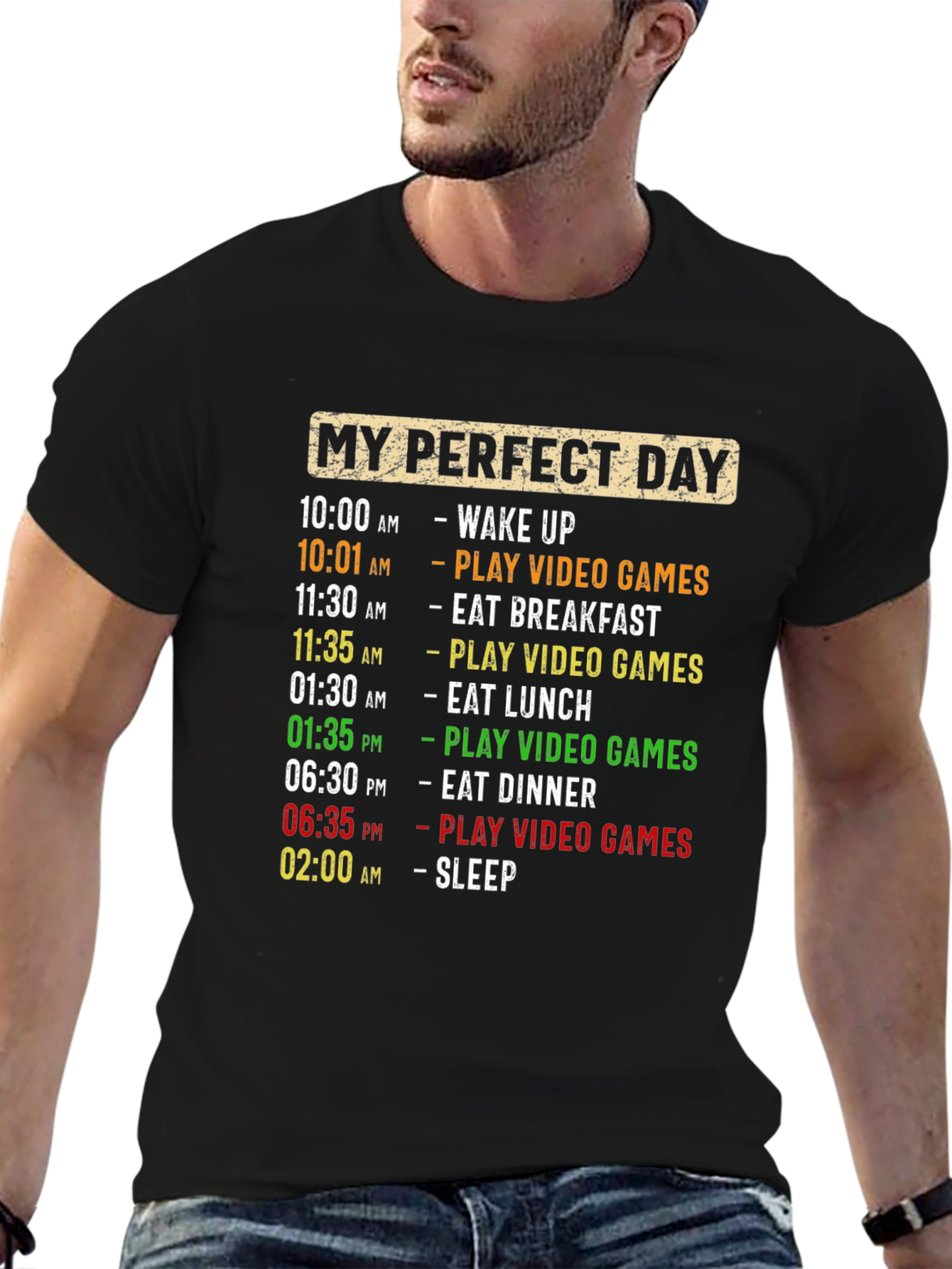 Camiseta Hombre Día Perfecto Videojuegos
