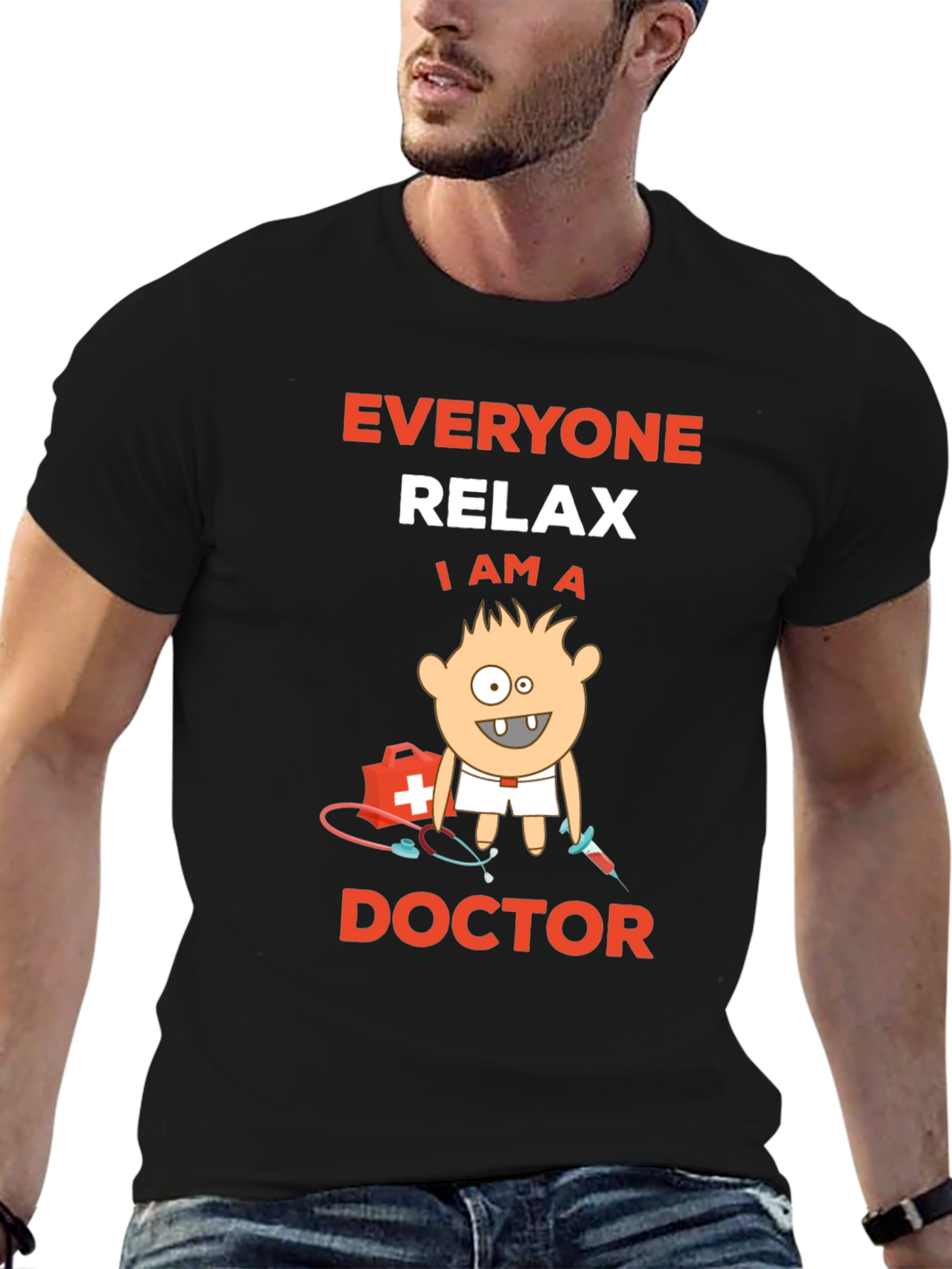 Camiseta Negra Soy Doctor: Relájate con Estilo