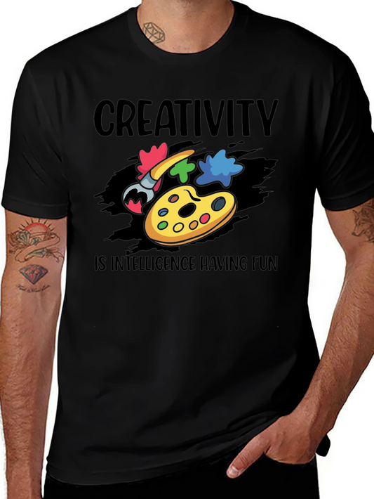 Camiseta Negra Creatividad Inteligencia Divertida