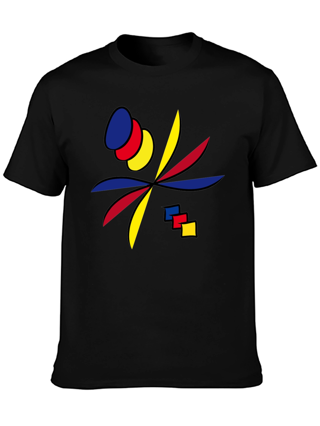 Camiseta Negra Diseño Abstracto Moderno