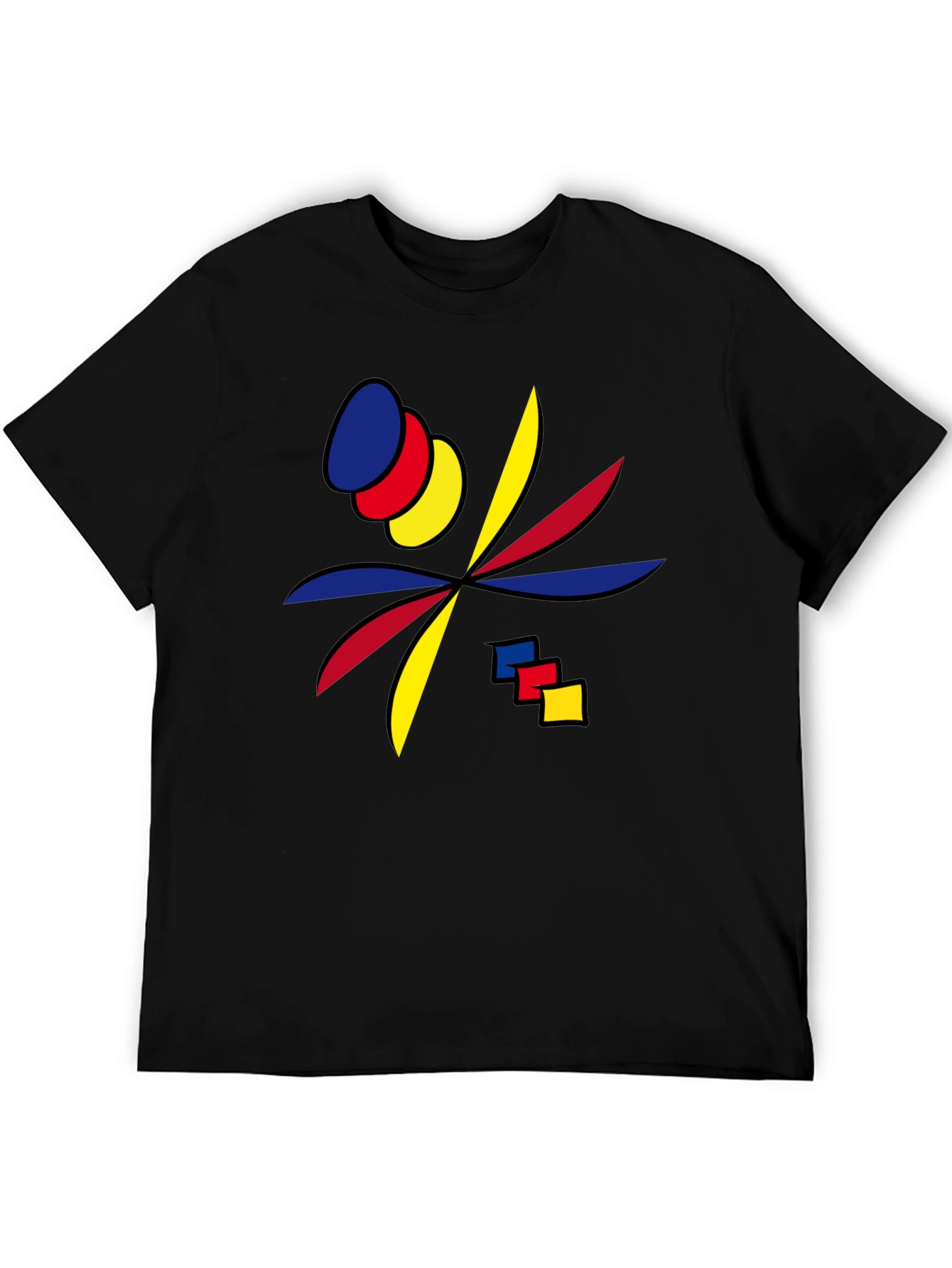 Camiseta Negra Diseño Abstracto Moderno