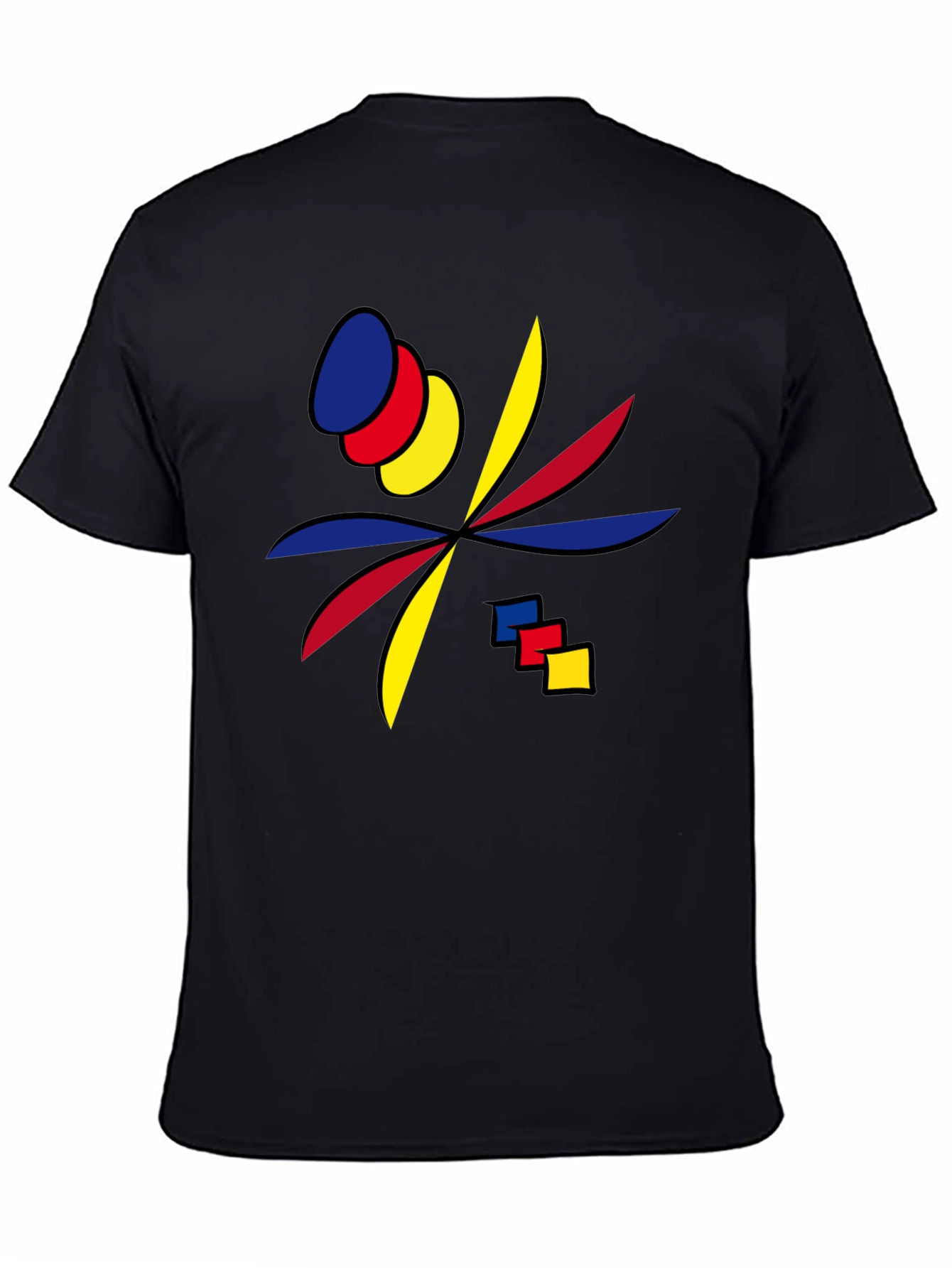 Camiseta Negra Diseño Abstracto Moderno