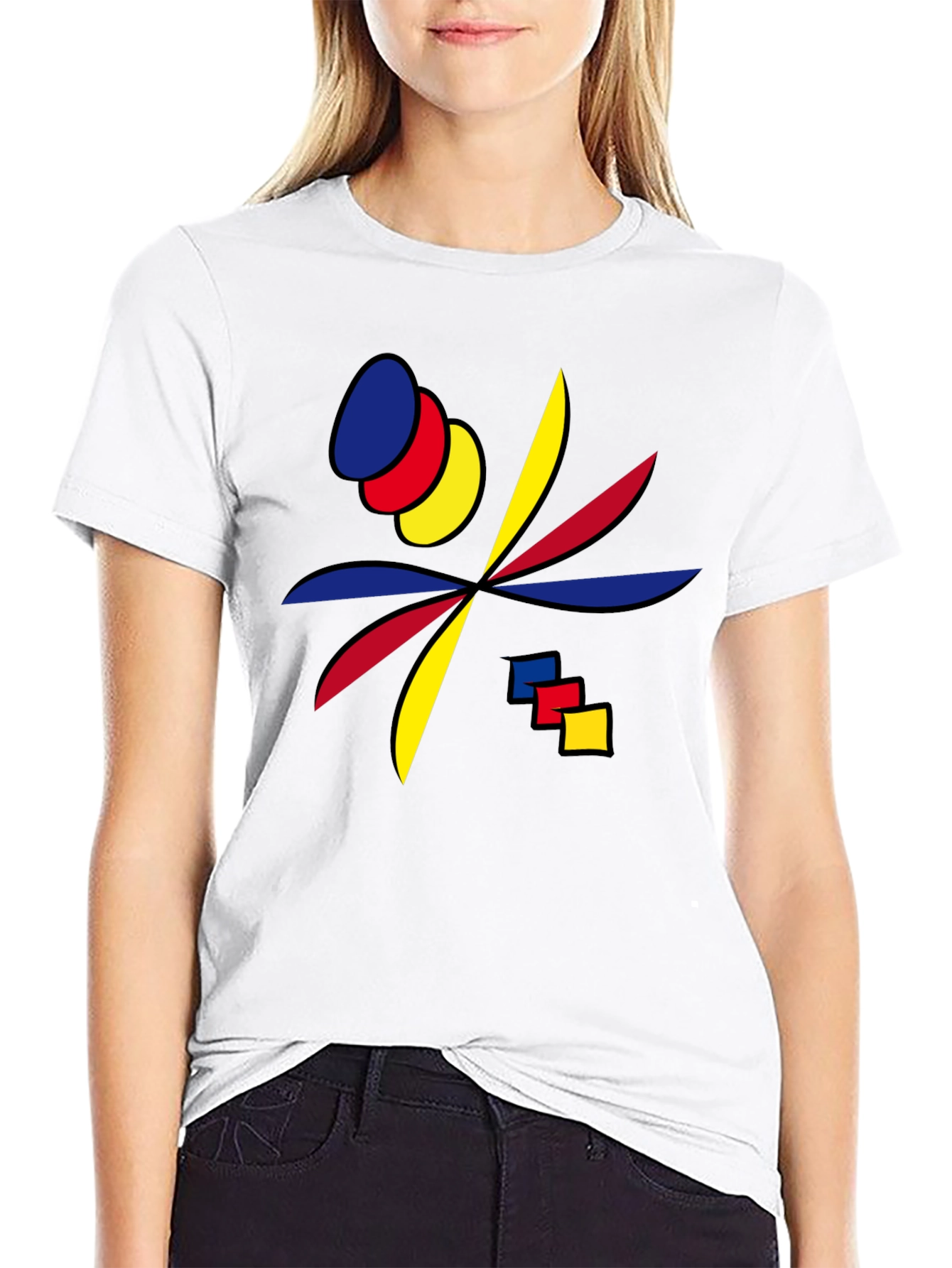 Camiseta Negra Diseño Abstracto Moderno