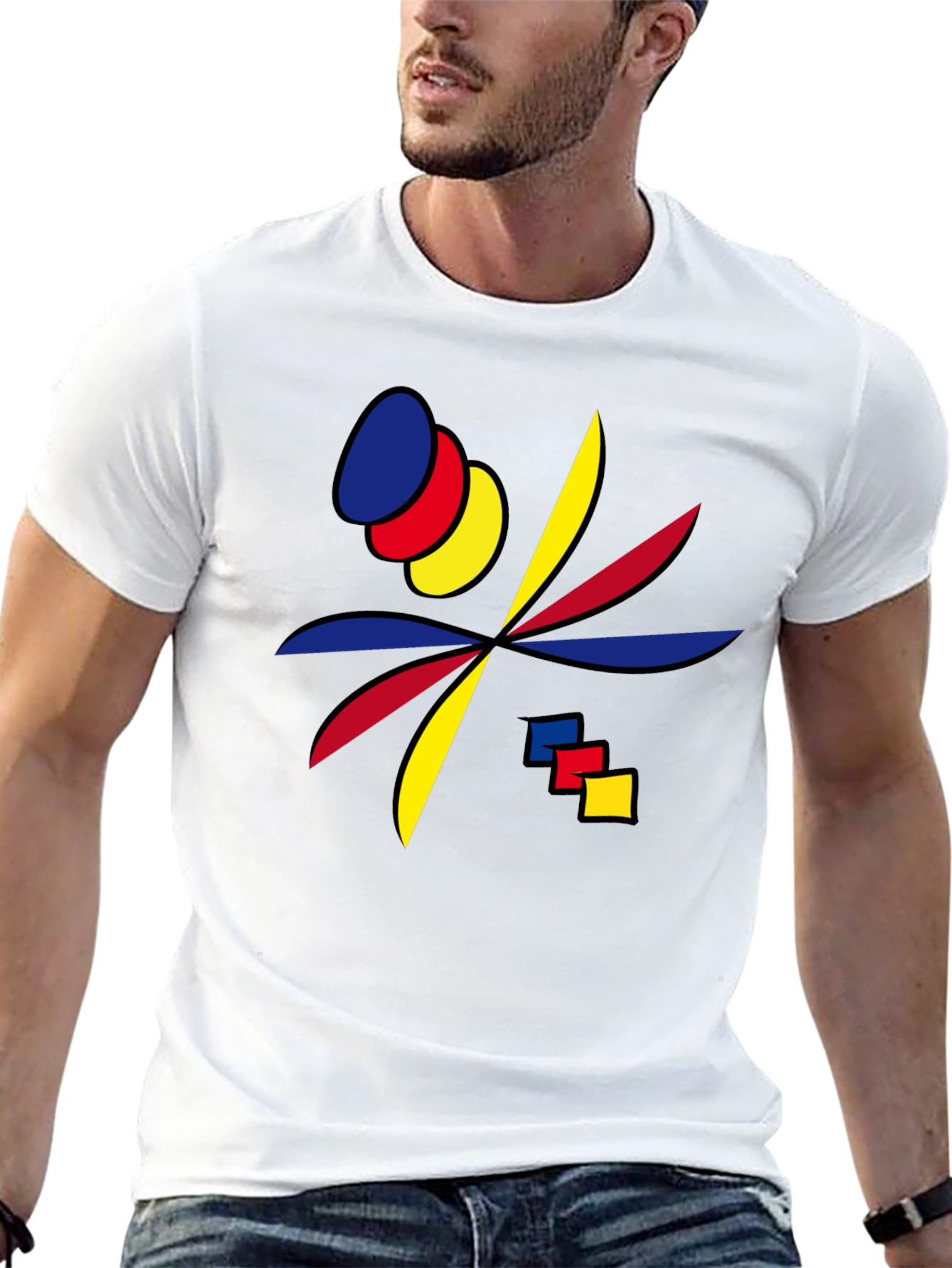 Camiseta Negra Diseño Abstracto Moderno