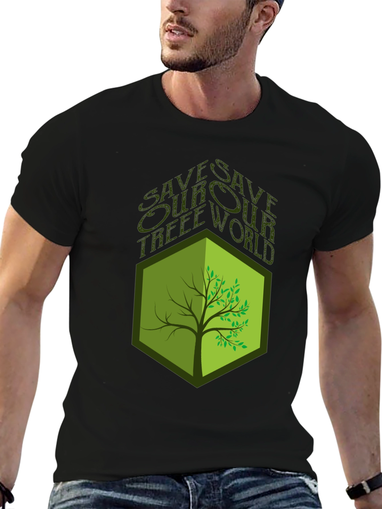 Camiseta Negra Ecológica: Salva Nuestros Árboles