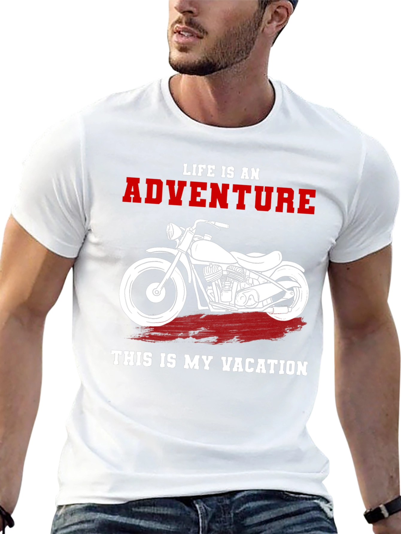 Camiseta Negra Aventura y Vacaciones Motocicleta