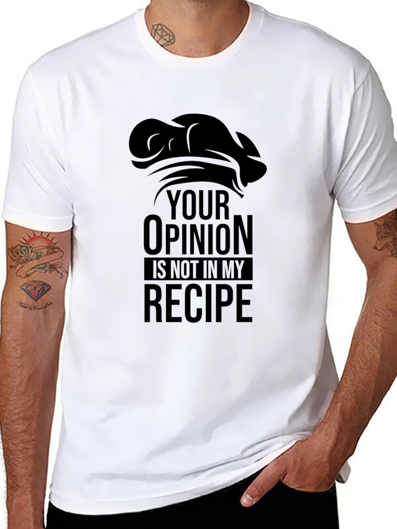 Camiseta Negra: Tu Opinión No Está en Mi Receta