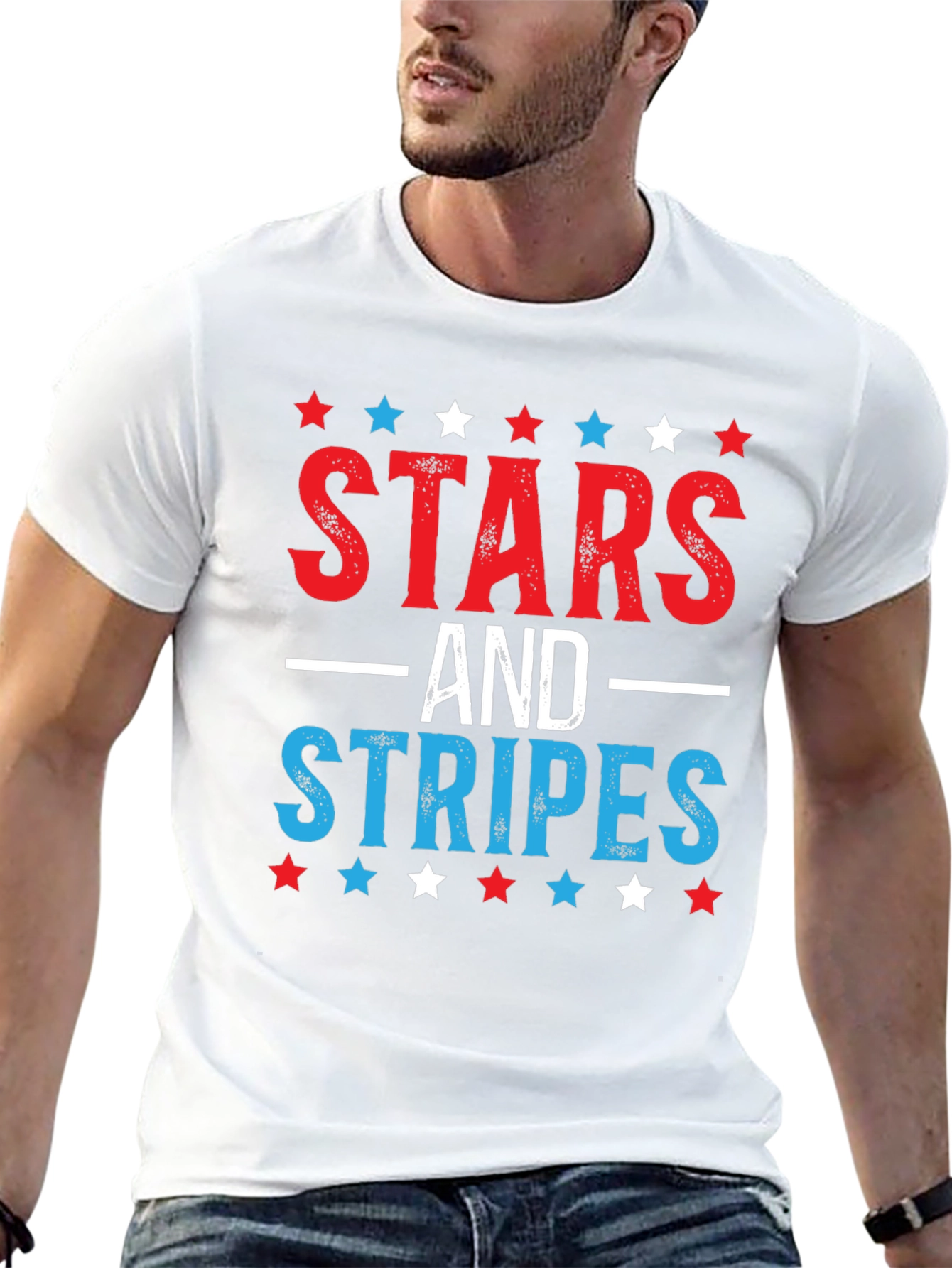 Camiseta Hombre Stars and Stripes - Estilo Patriótico