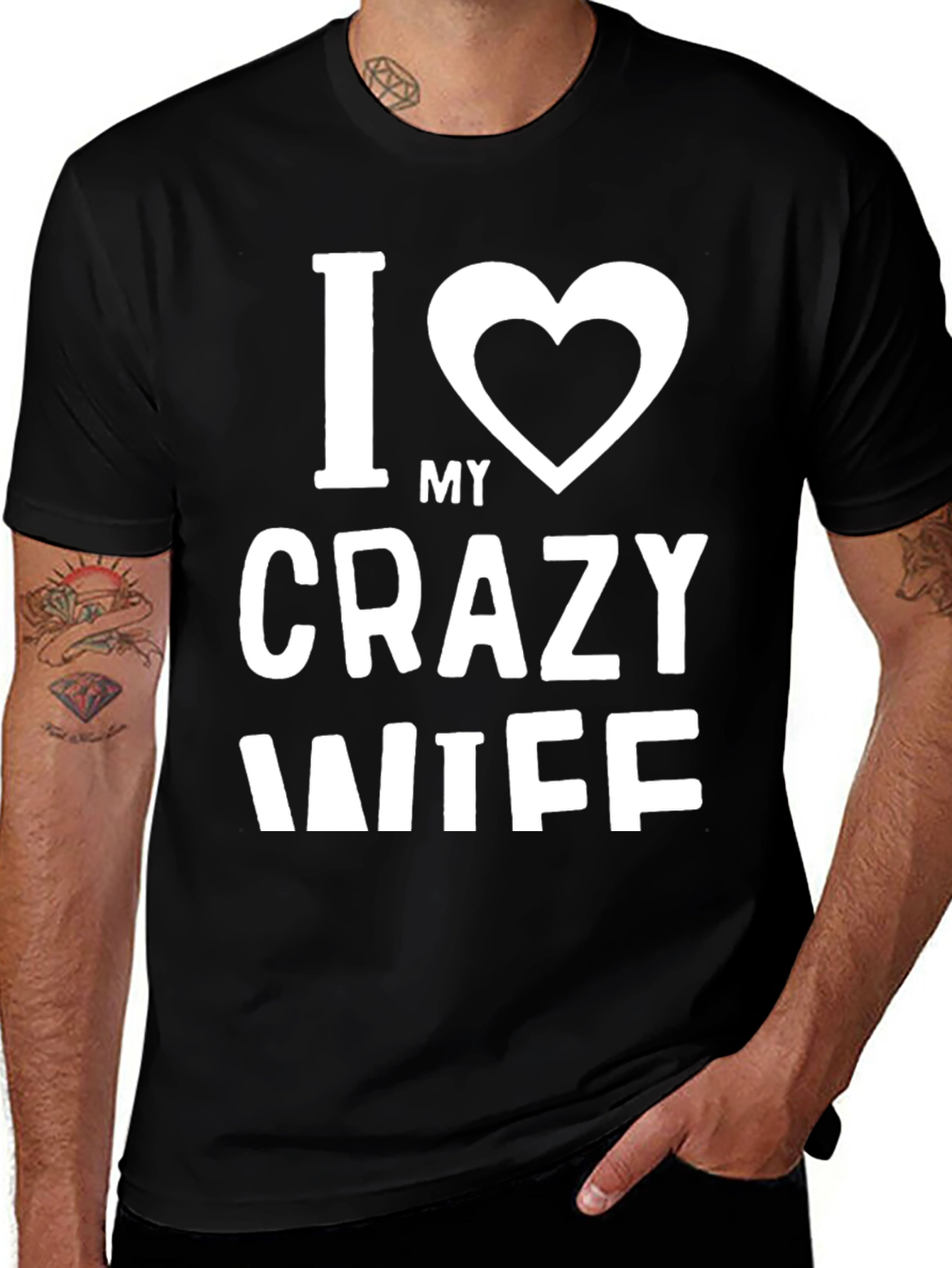 Camiseta Hombre: Amo a Mi Esposa Loca