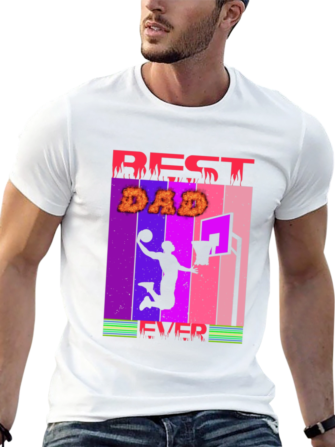 Camiseta Hombre Best Dad Ever Baloncesto