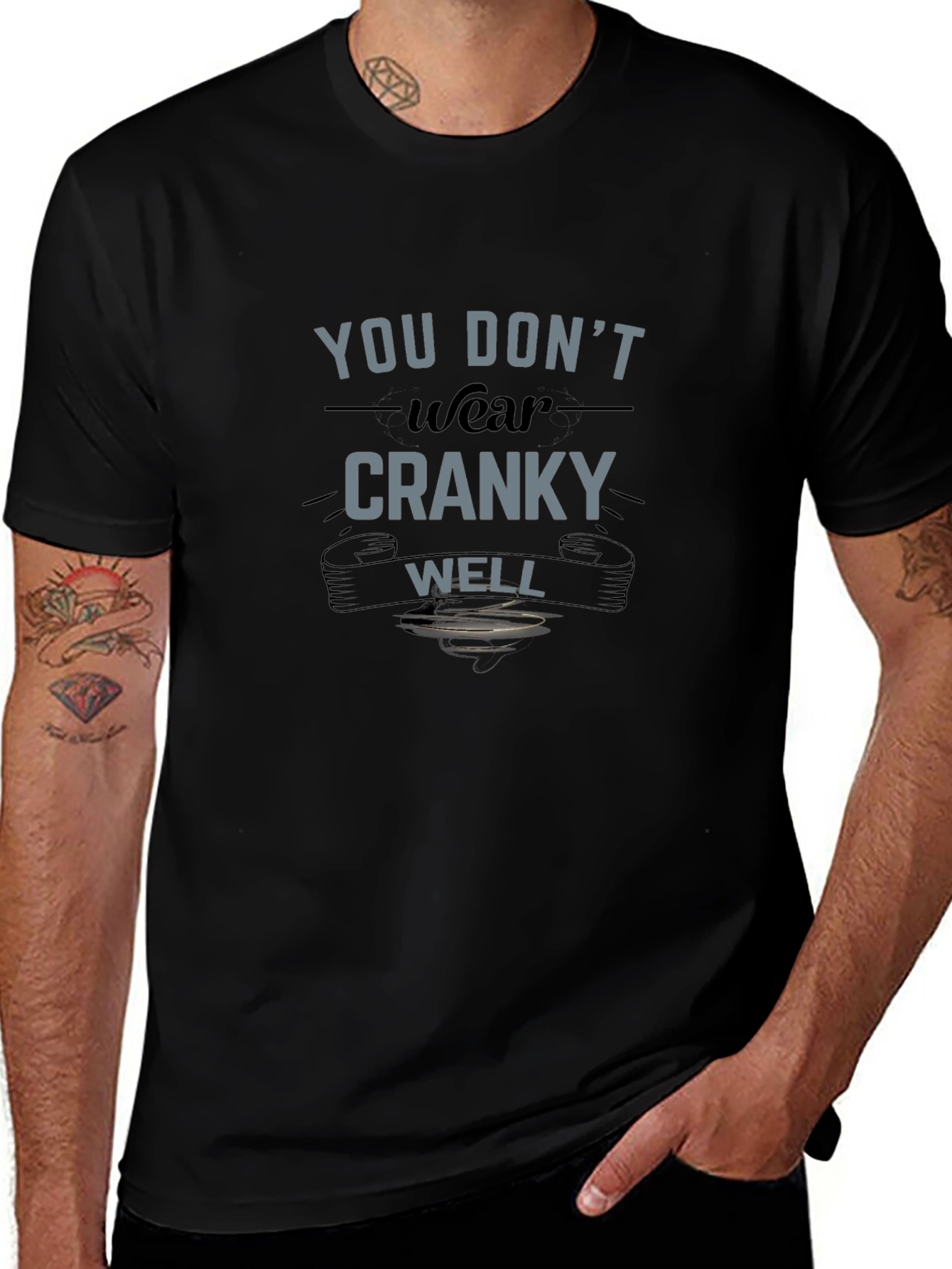 Camiseta Negra con Diseño Cranky