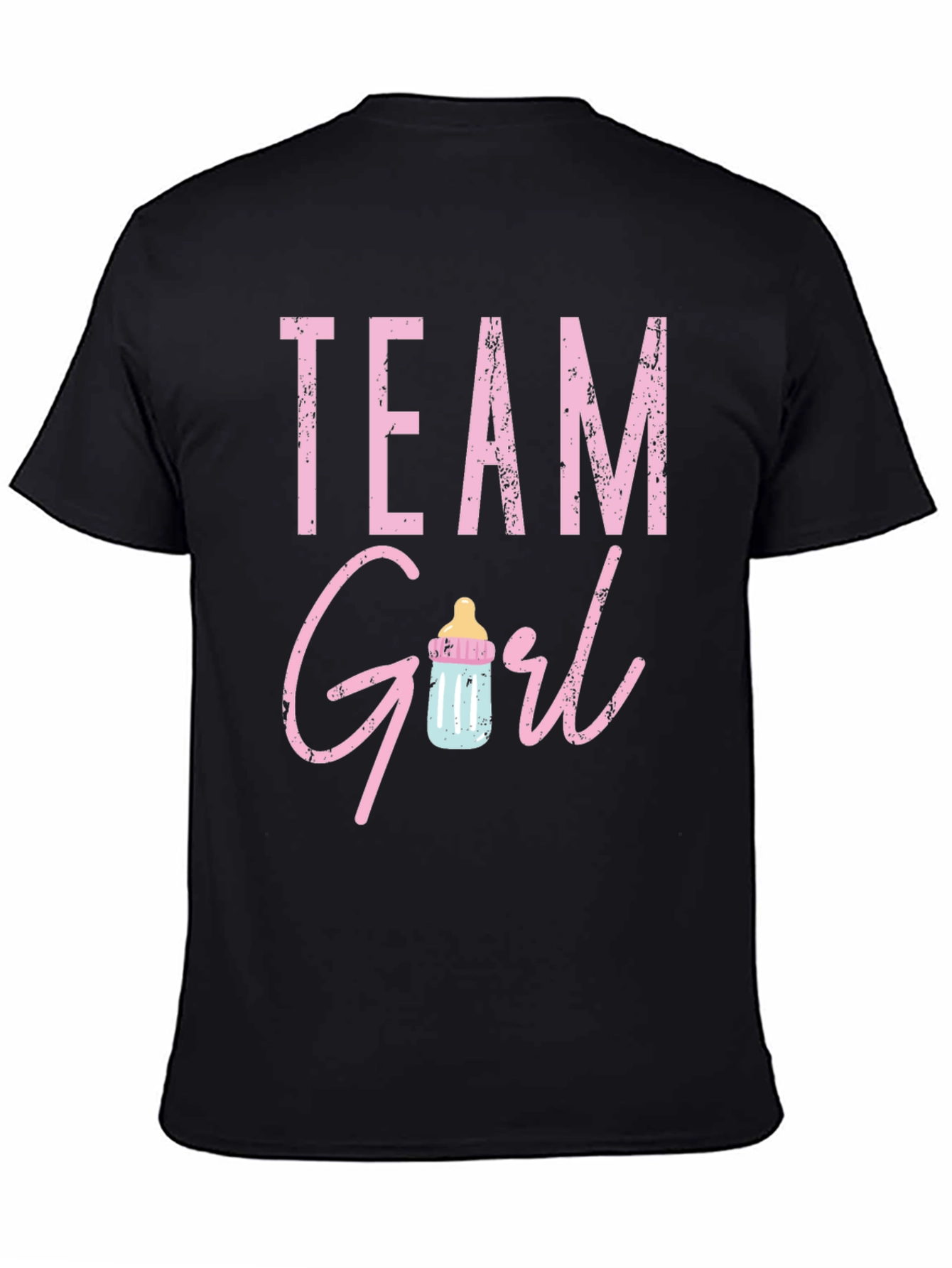 Camiseta Negra Team Girl Baby Shower
