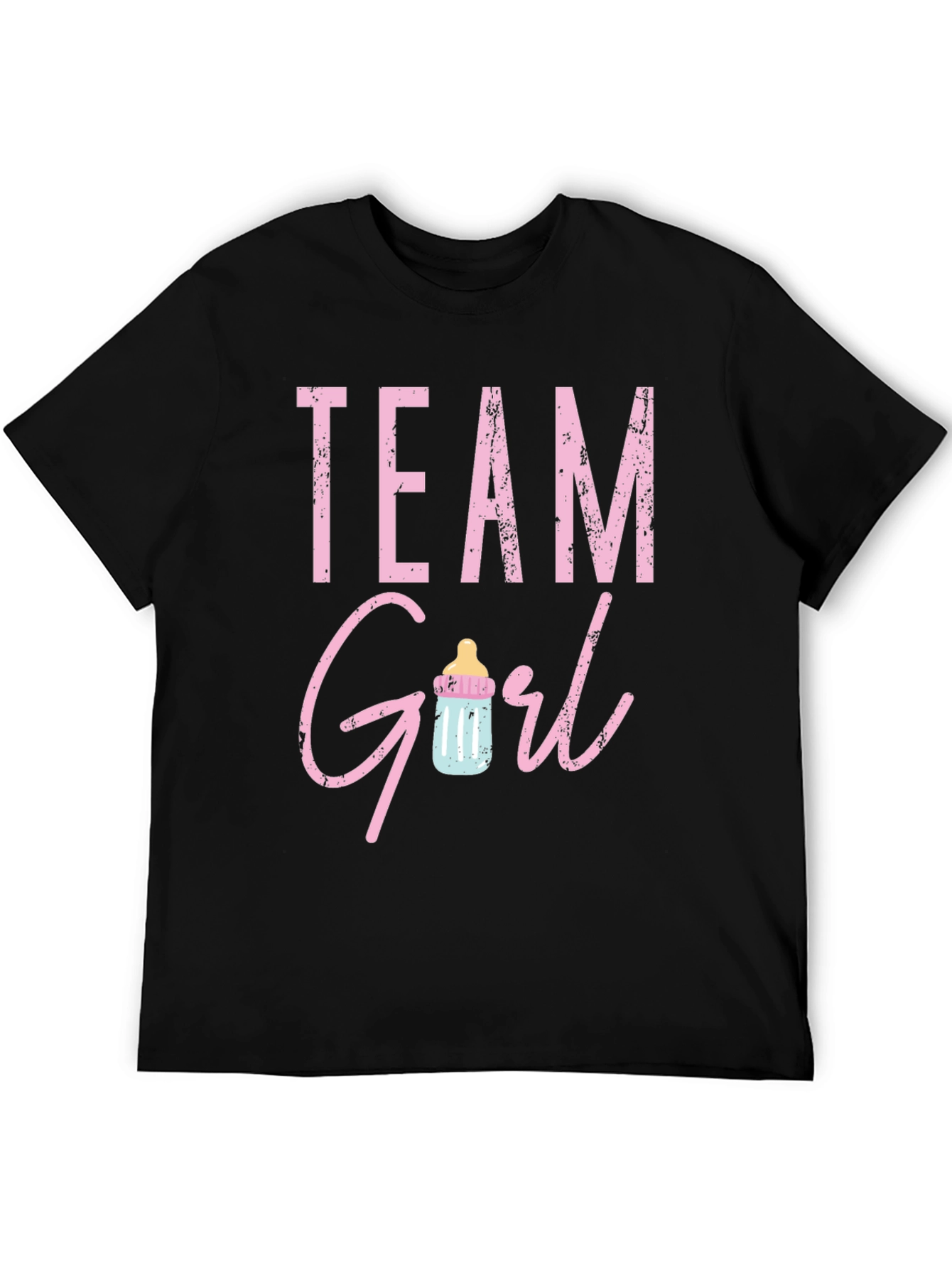 Camiseta Negra Team Girl Baby Shower