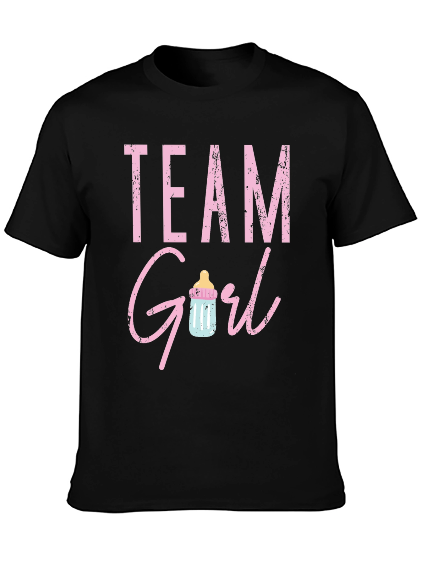 Camiseta Negra Team Girl Baby Shower